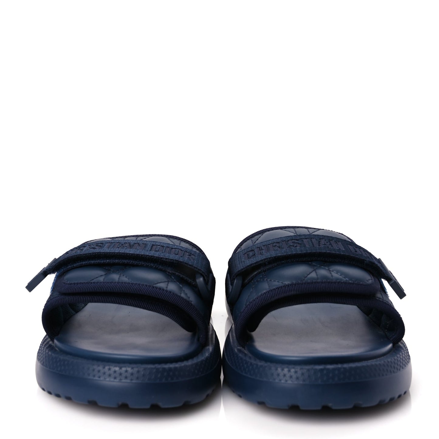 Christian Dior Calfskin Cannage Dioriviera Dio(r)evolution Slide Sandals 41 Blue