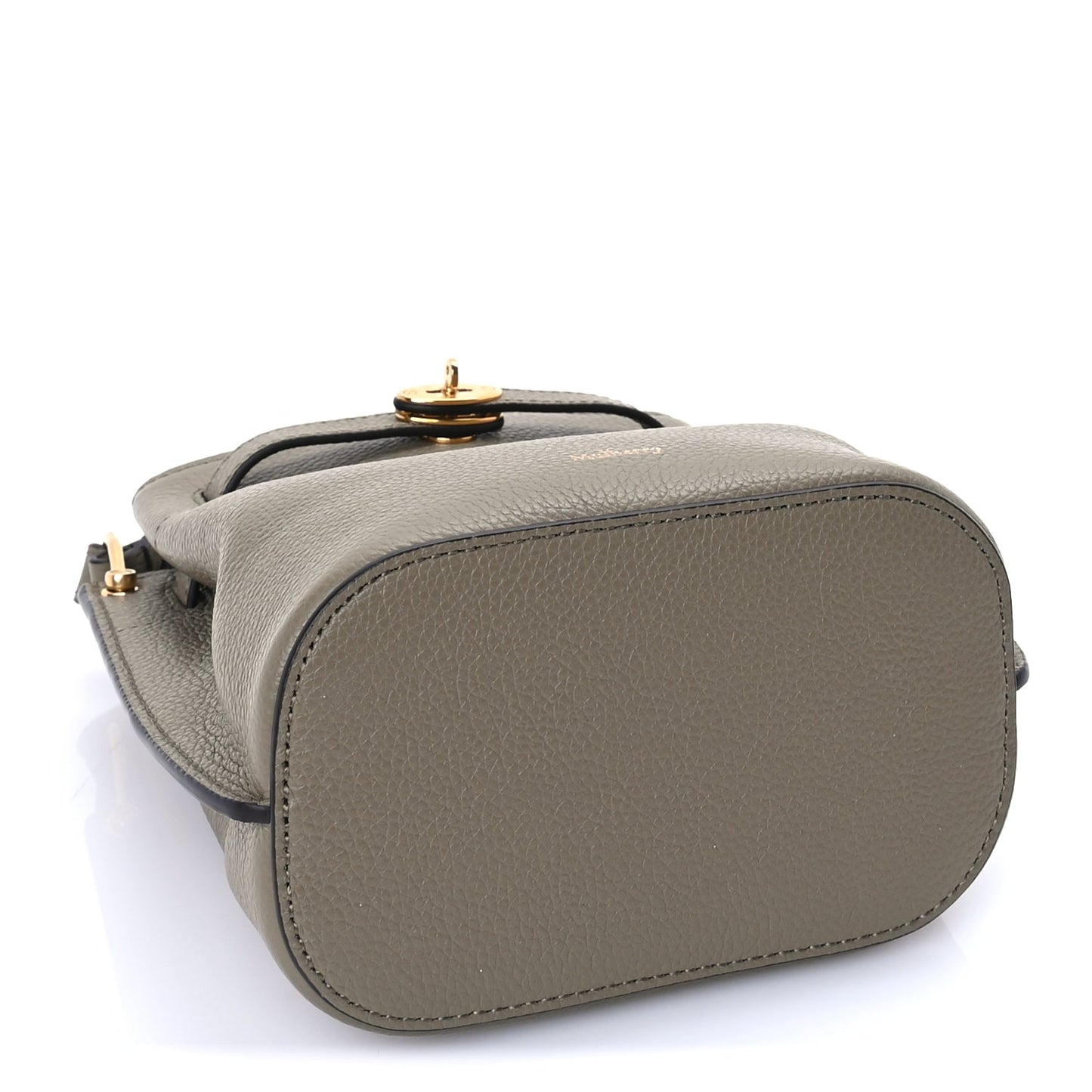 Mulberry Grained Calfskin Islington Bucket Bag  Linen Green