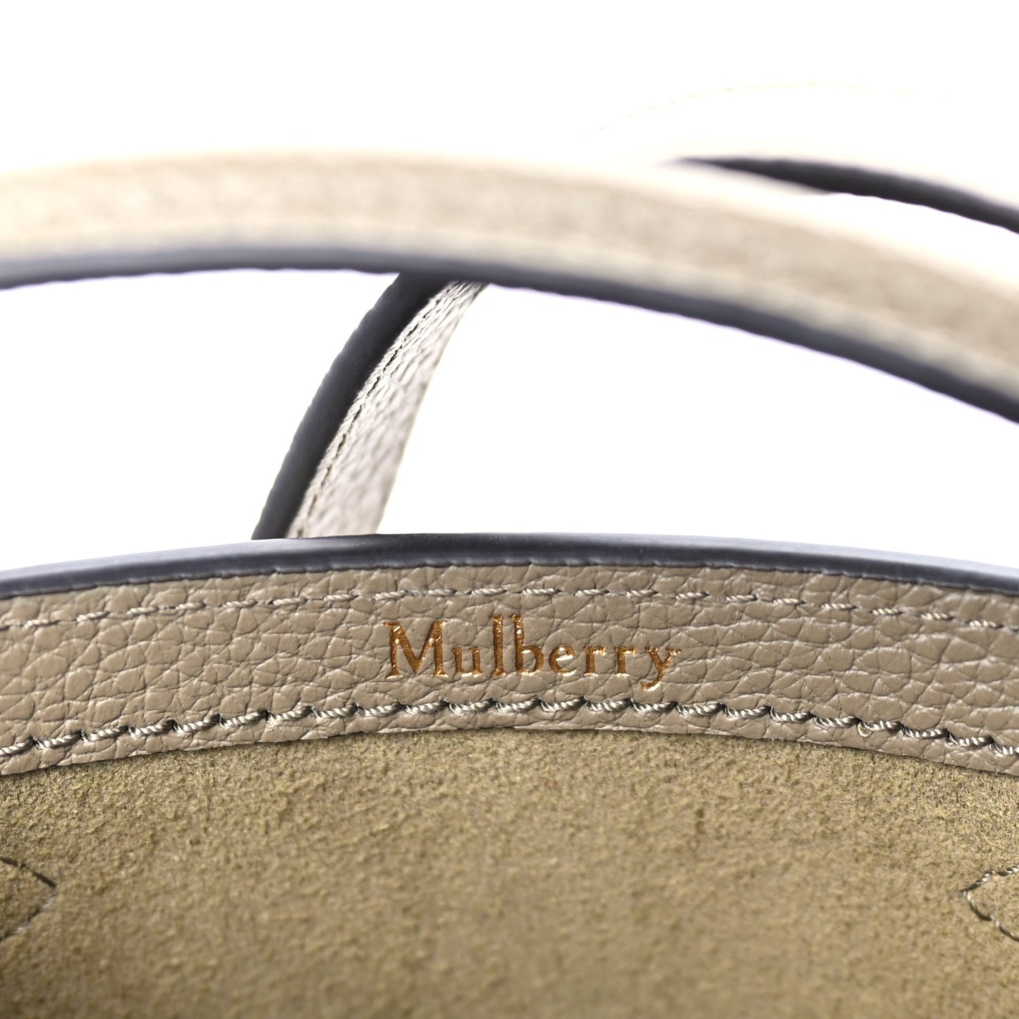 Mulberry Grained Calfskin Islington Bucket Bag  Linen Green