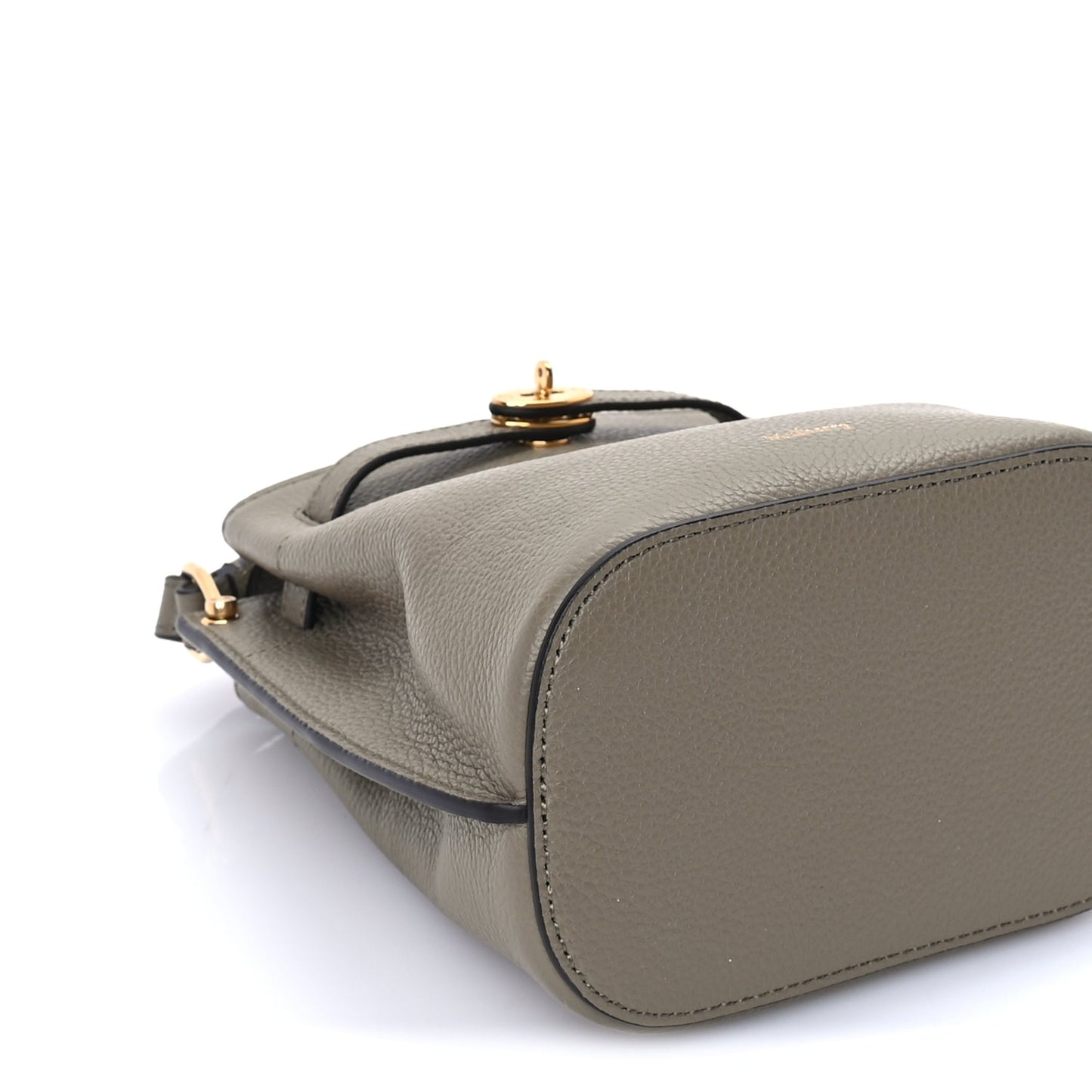 Mulberry Grained Calfskin Islington Bucket Bag  Linen Green
