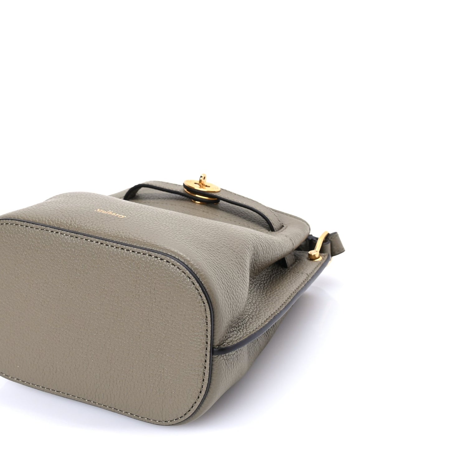 Mulberry Grained Calfskin Islington Bucket Bag  Linen Green