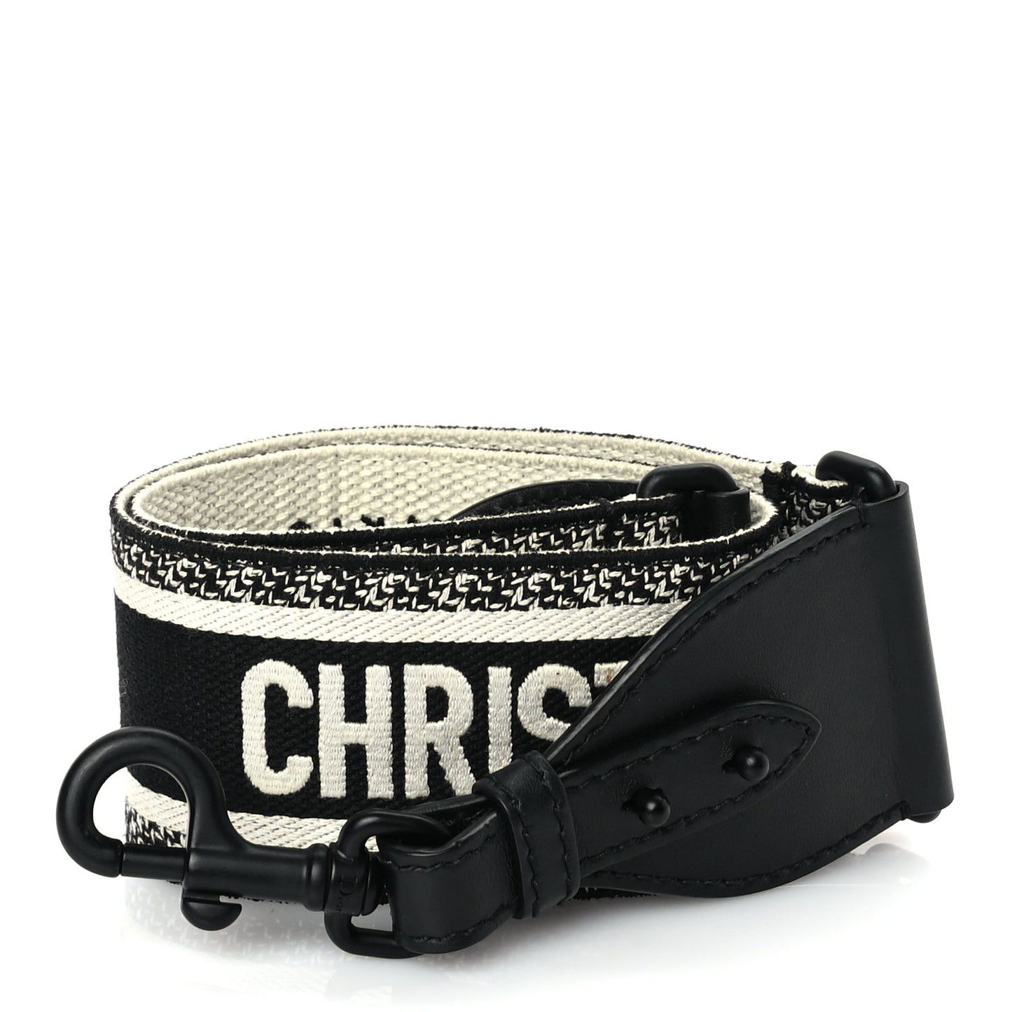 Christian Dior Canvas Embroidered Shoulder Strap Black Ultramatte