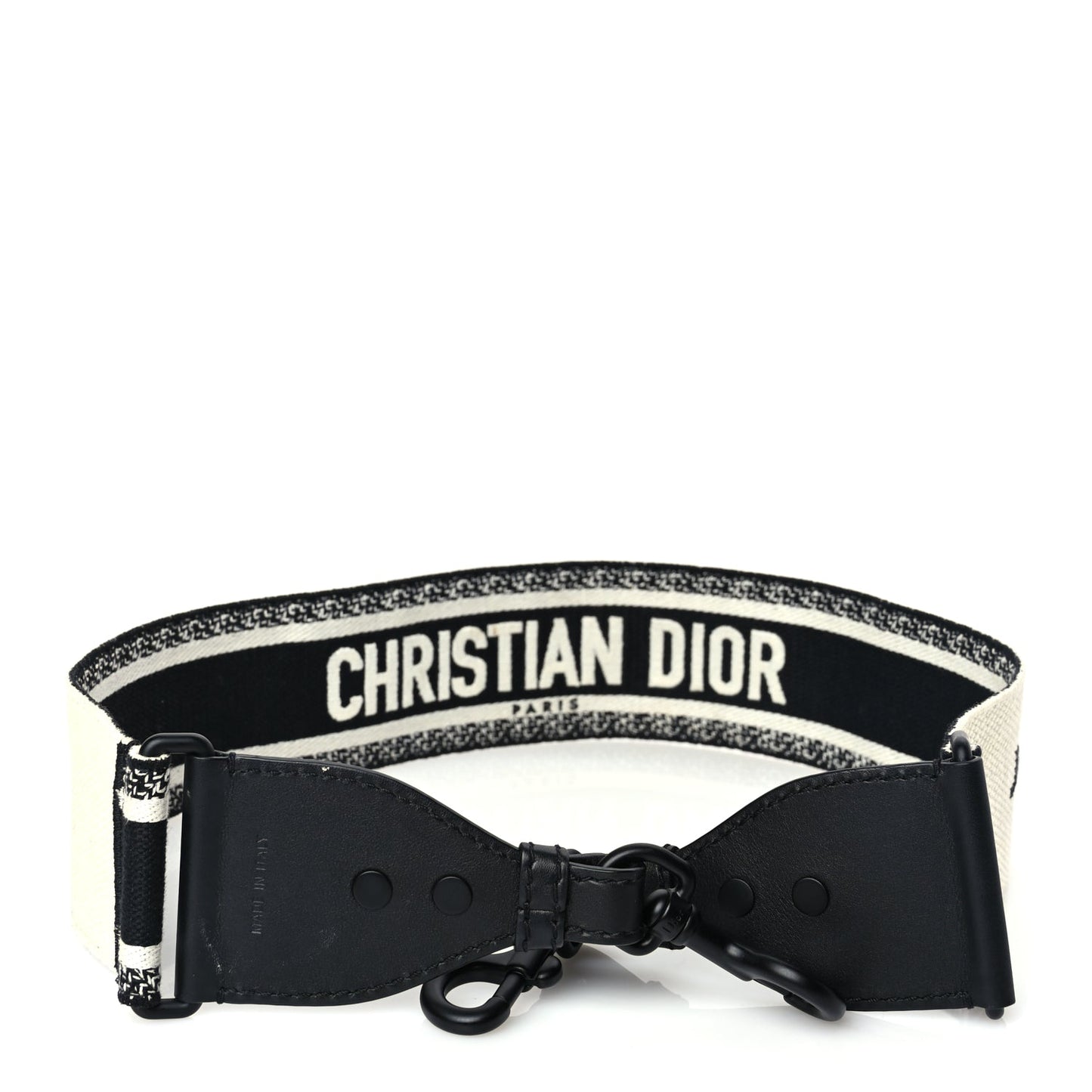 Christian Dior Canvas Embroidered Shoulder Strap Black Ultramatte