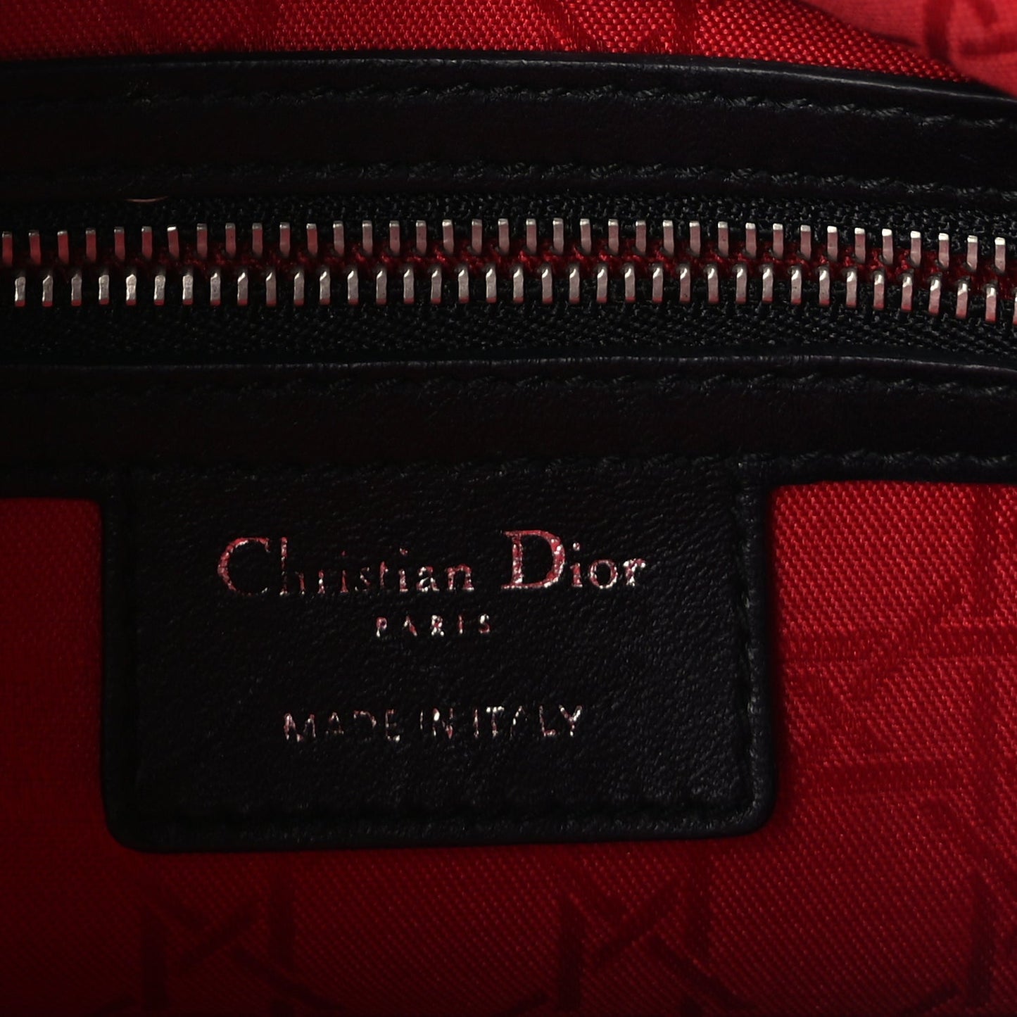 Christian Dior Lambskin Cannage Medium Lady Dior Black