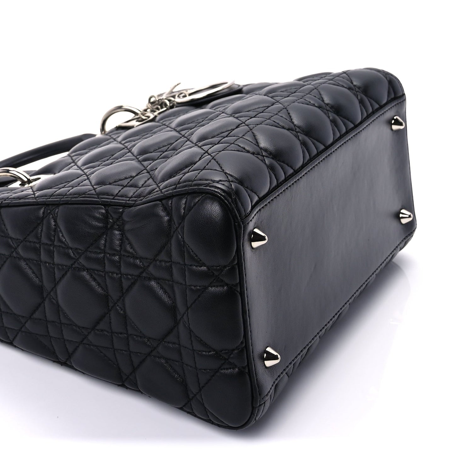 Christian Dior Lambskin Cannage Medium Lady Dior Black