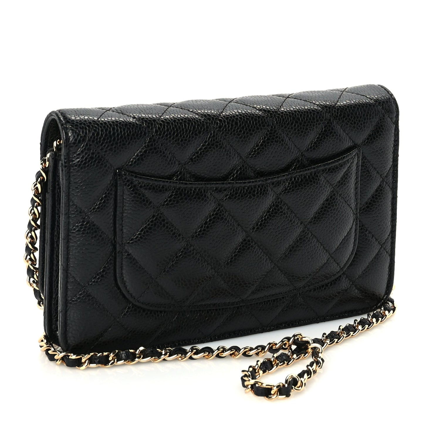 Chanel Caviar Quilted Wallet On Chain WOC Black
