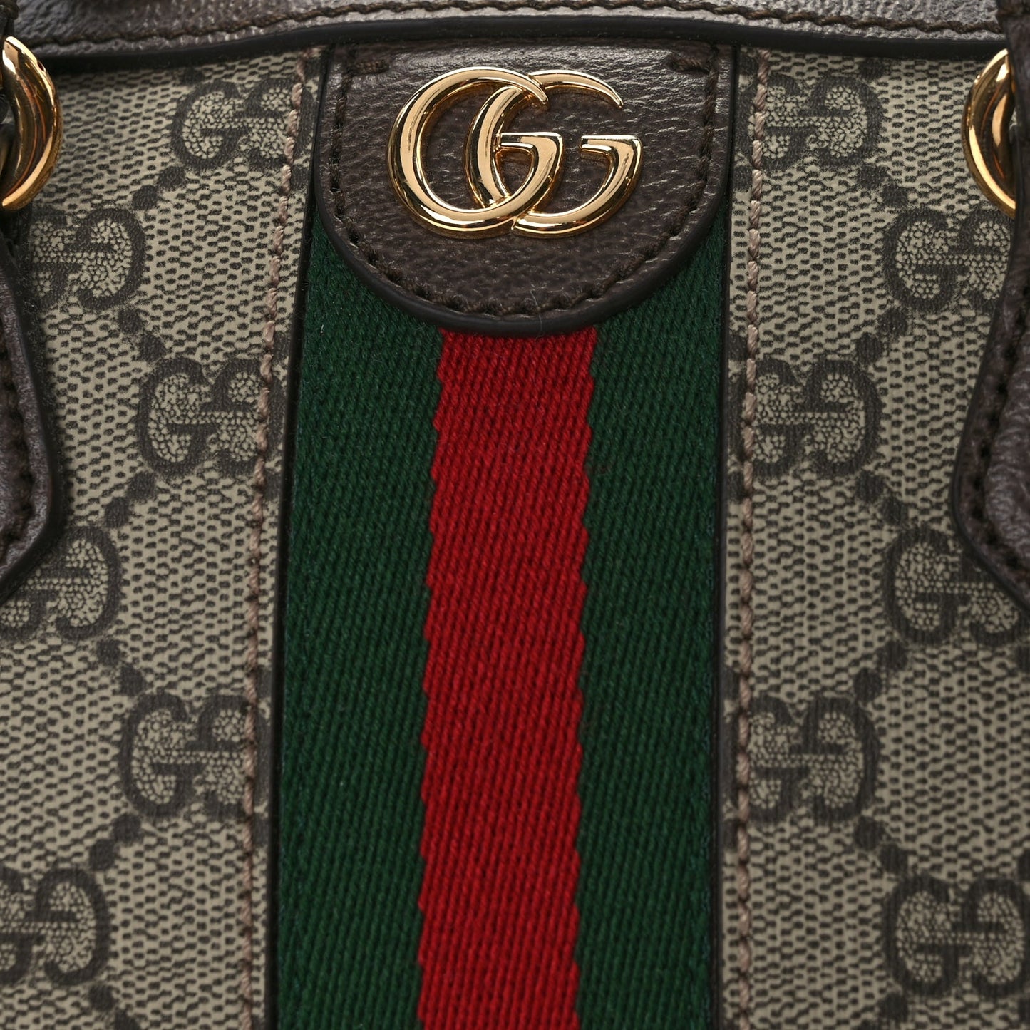 Gucci GG Supreme Monogram Web Large Ophidia Boston Bag Beige Ebony