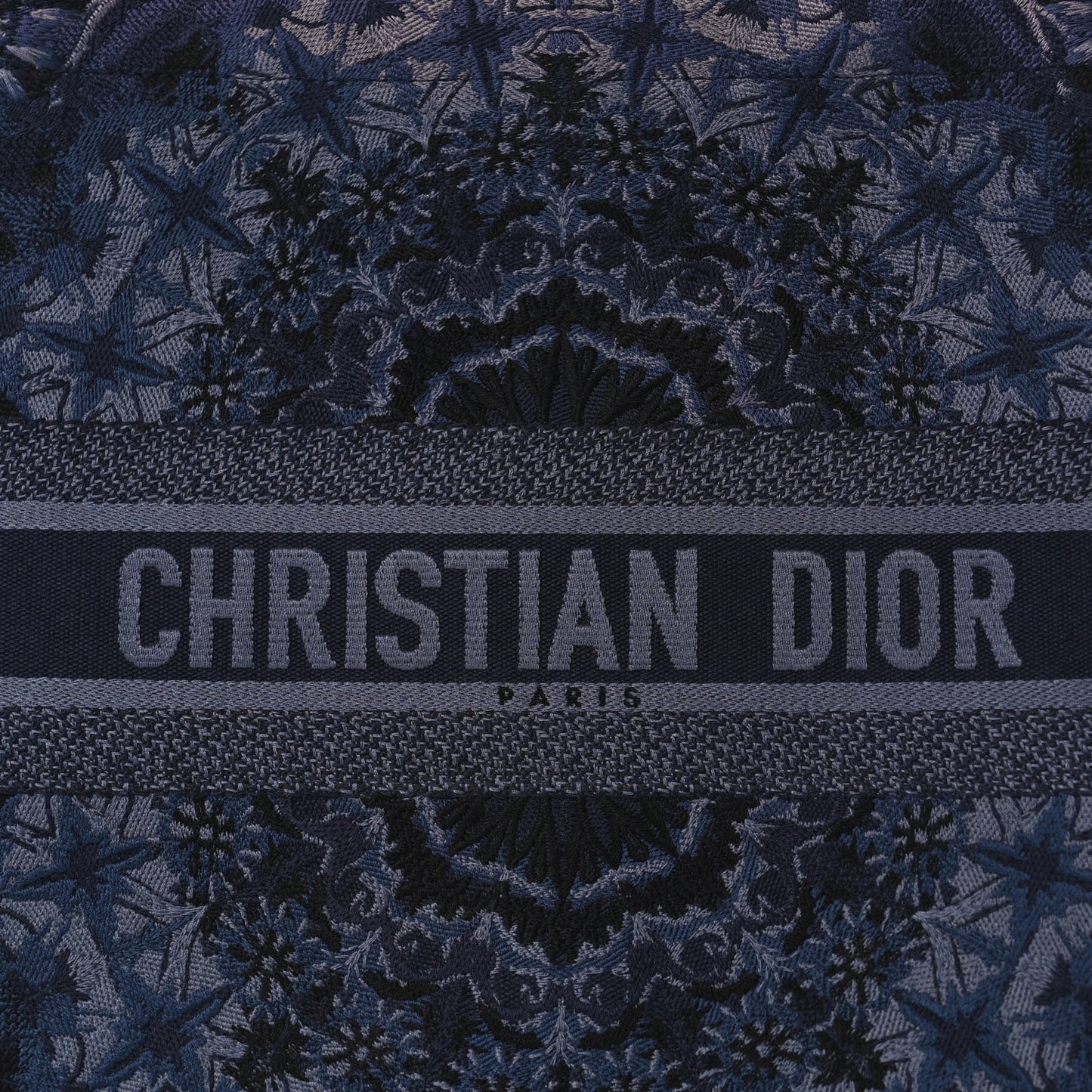 Christian Dior Canvas Embroidered Large KaleiDioroscopic Book Tote Blue