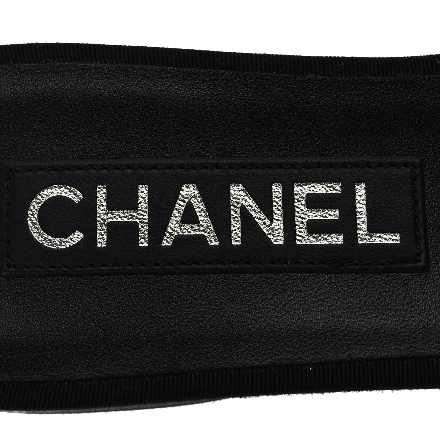 Chanel Silk Bow CC Mules 37  Black White