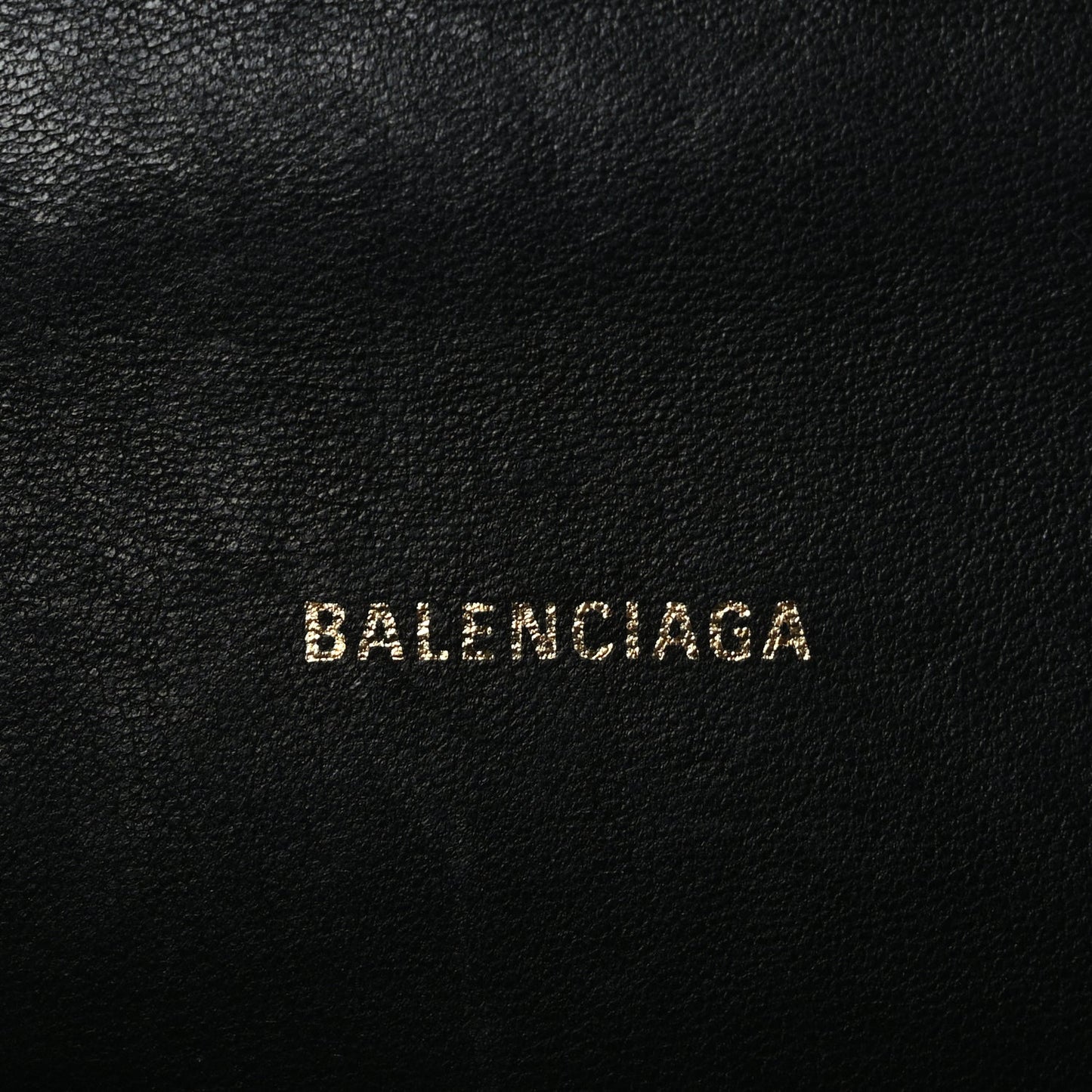 Balenciaga Shiny Calfskin Crocodile Embossed Hourglass Top Handle Bag XS Black