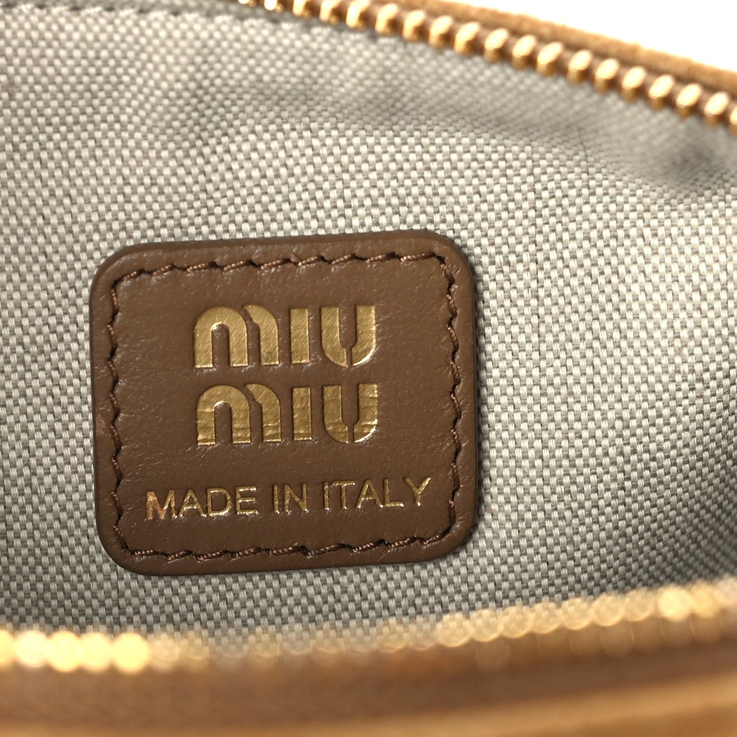 Miu Miu Suede Pouch Olive Green