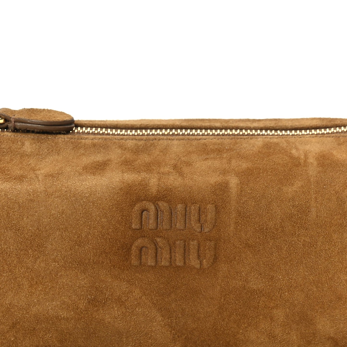 Miu Miu Suede Pouch Olive Green