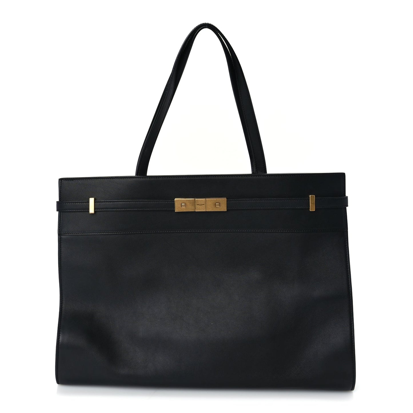 Saint Laurent Calfskin Medium Manhattan Shopper Tote  Black
