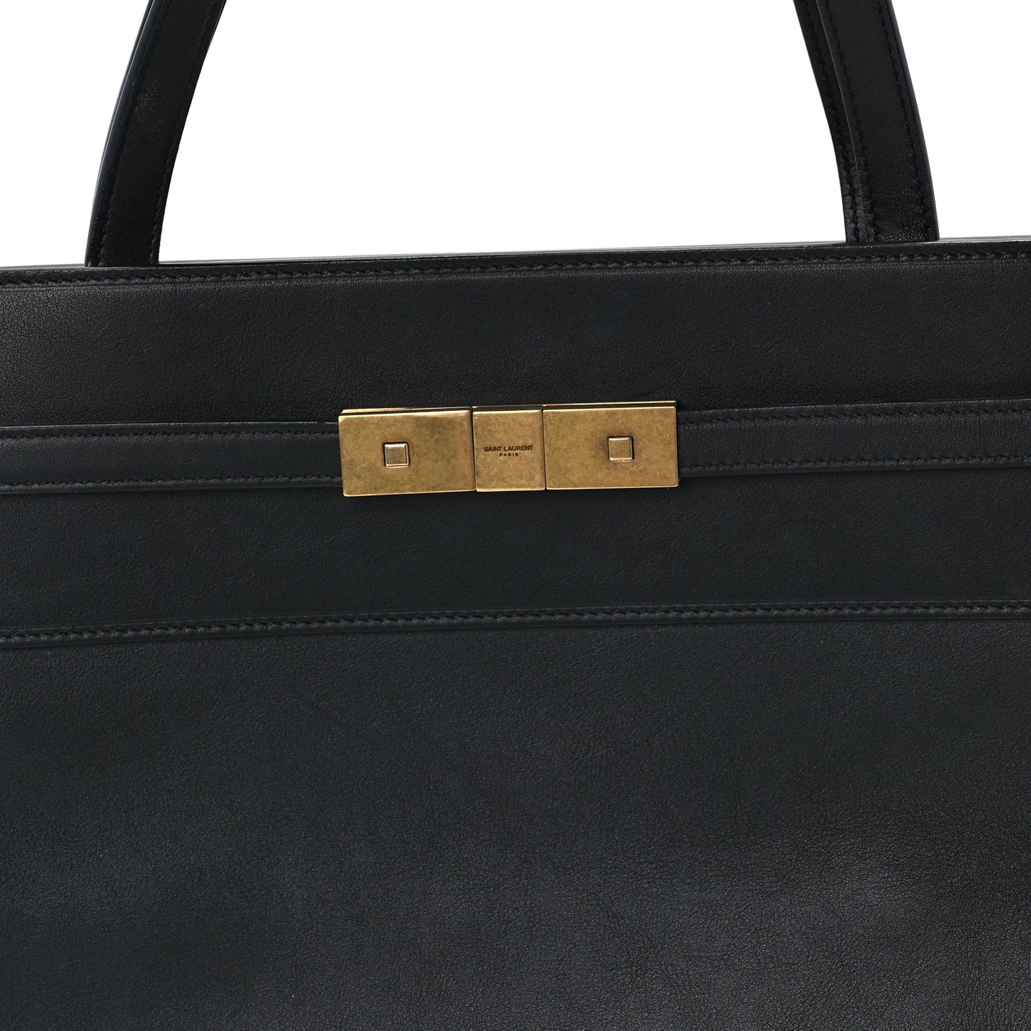 Saint Laurent Calfskin Medium Manhattan Shopper Tote  Black