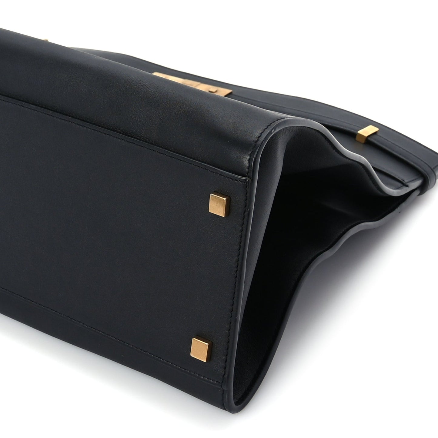 Saint Laurent Calfskin Medium Manhattan Shopper Tote  Black