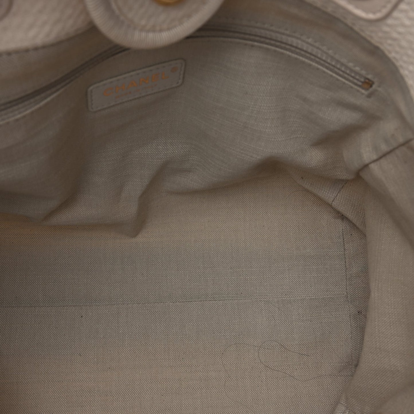 Chanel Mixed Fibers Small Deauville Tote  White