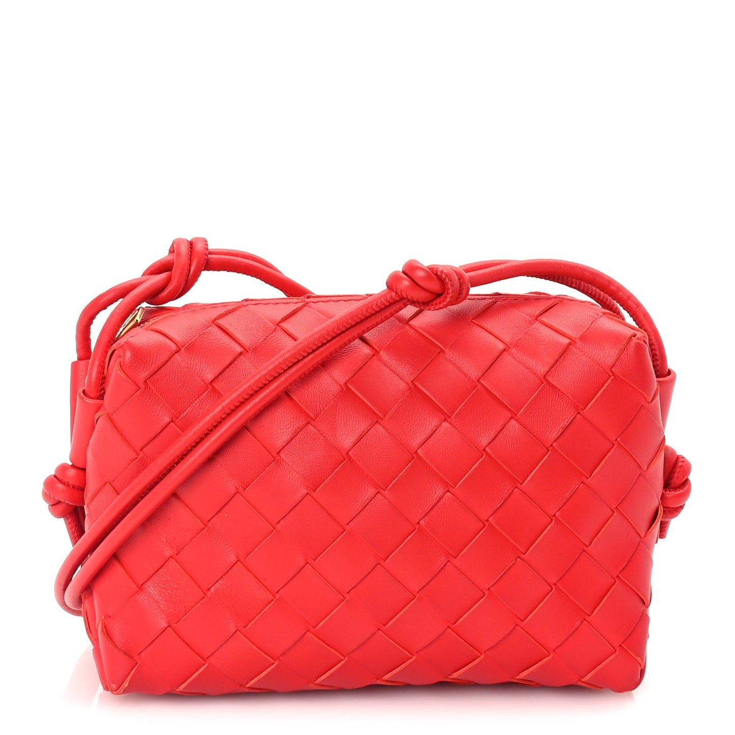 Bottega Veneta Nappa Intrecciato Mini Loop Camera Bag  Redstone