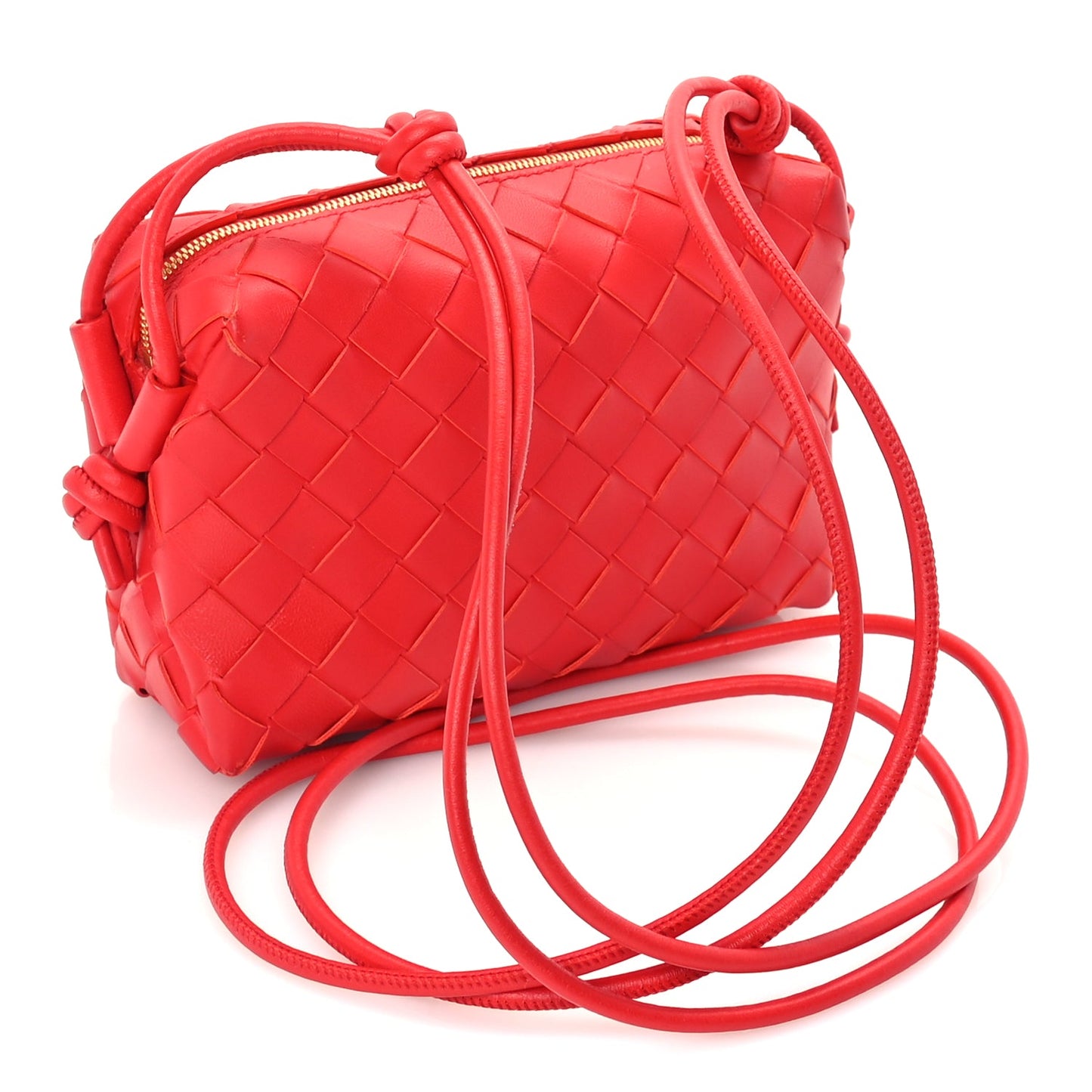 Bottega Veneta Nappa Intrecciato Mini Loop Camera Bag  Redstone