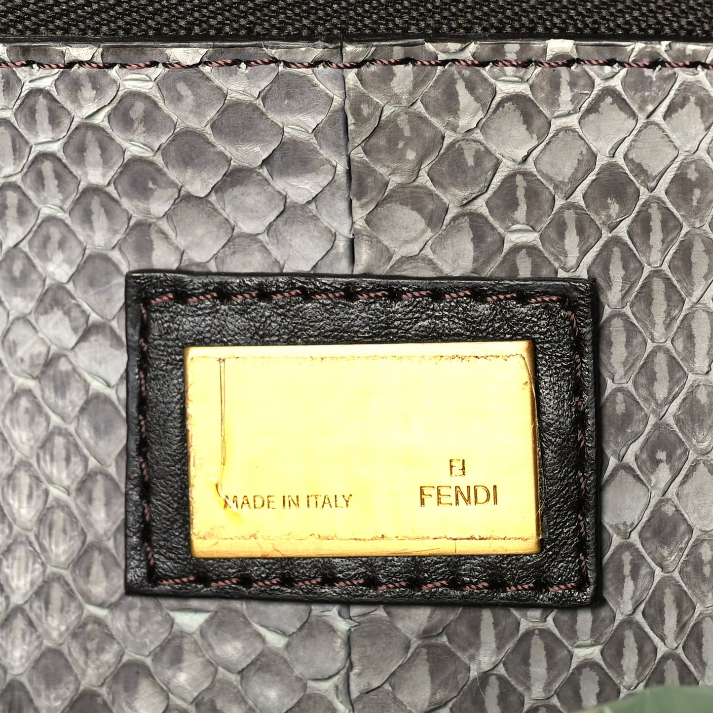Fendi Snakeskin Large Peekaboo Iconic Satchel Green