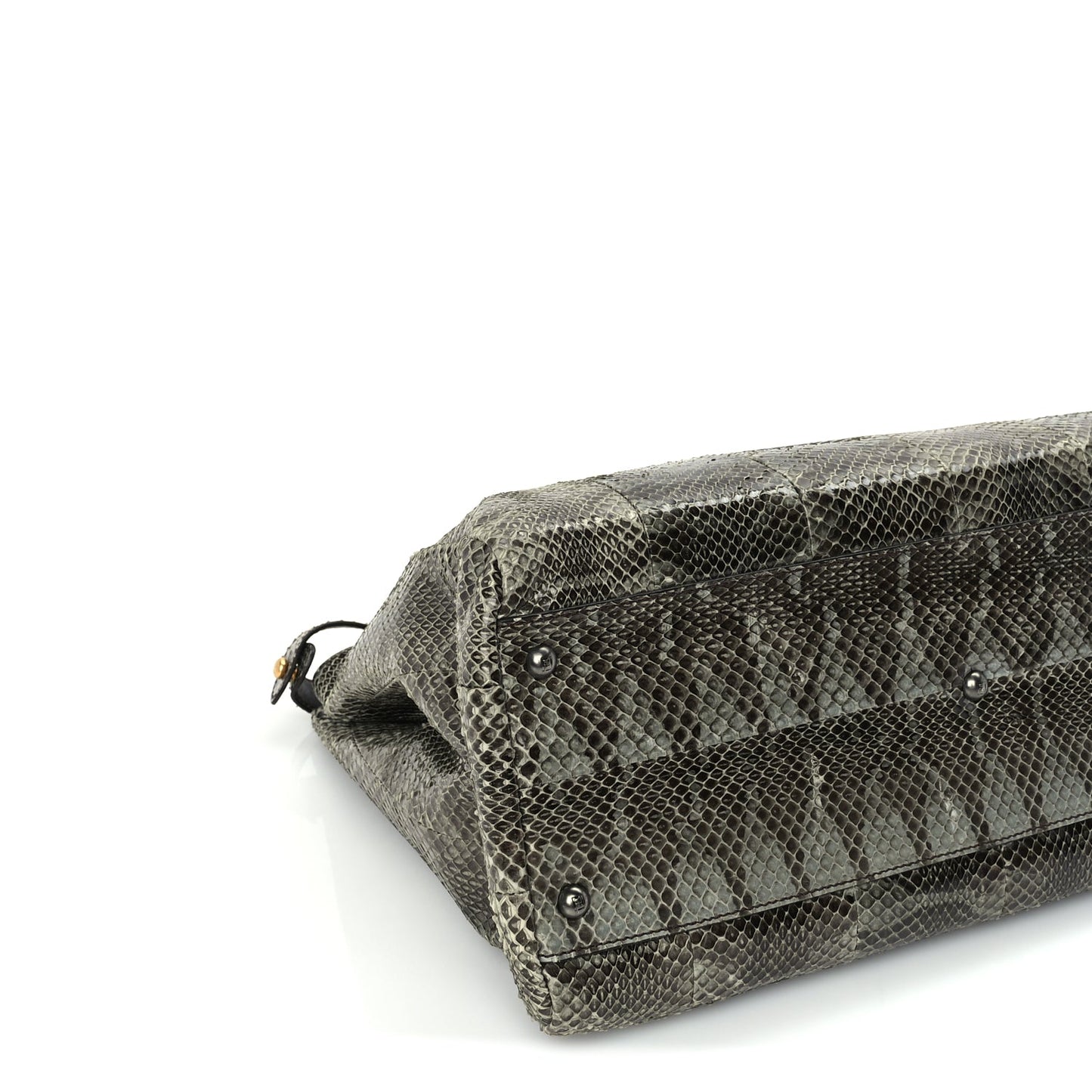 Fendi Snakeskin Large Peekaboo Iconic Satchel Green