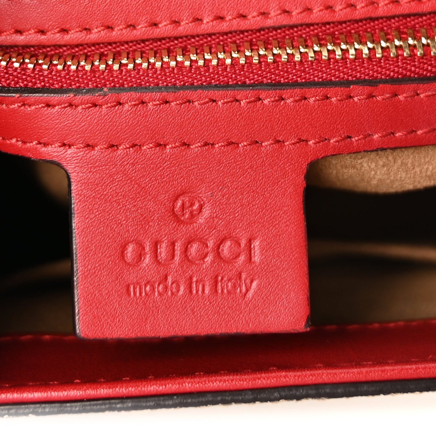 Gucci GG Supreme Monogram Calfskin Small Padlock Top Handle Bag  Hibiscus Red New Rosette