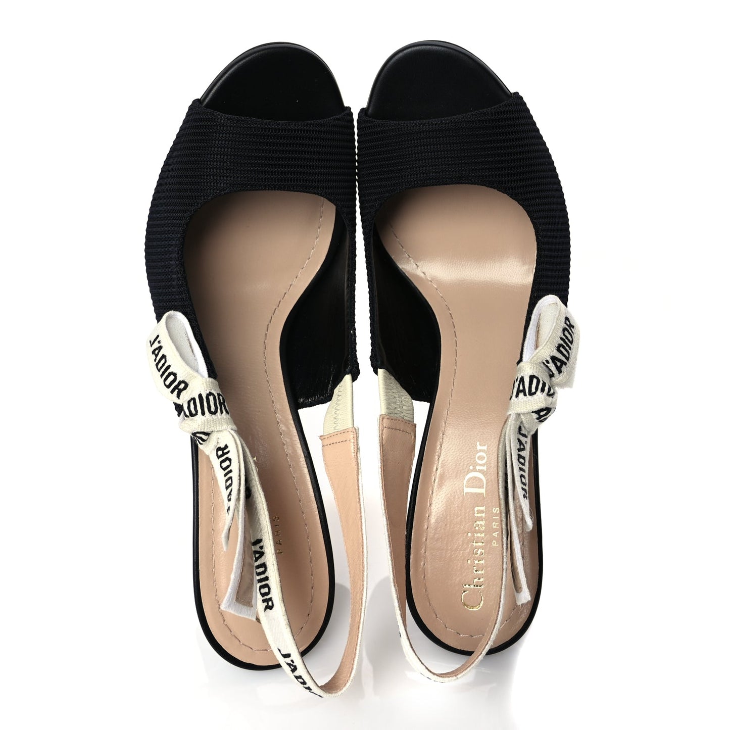 Christian Dior Technical Canvas Ribbon J'Adior Slingback 85mm Sandals 39 Black