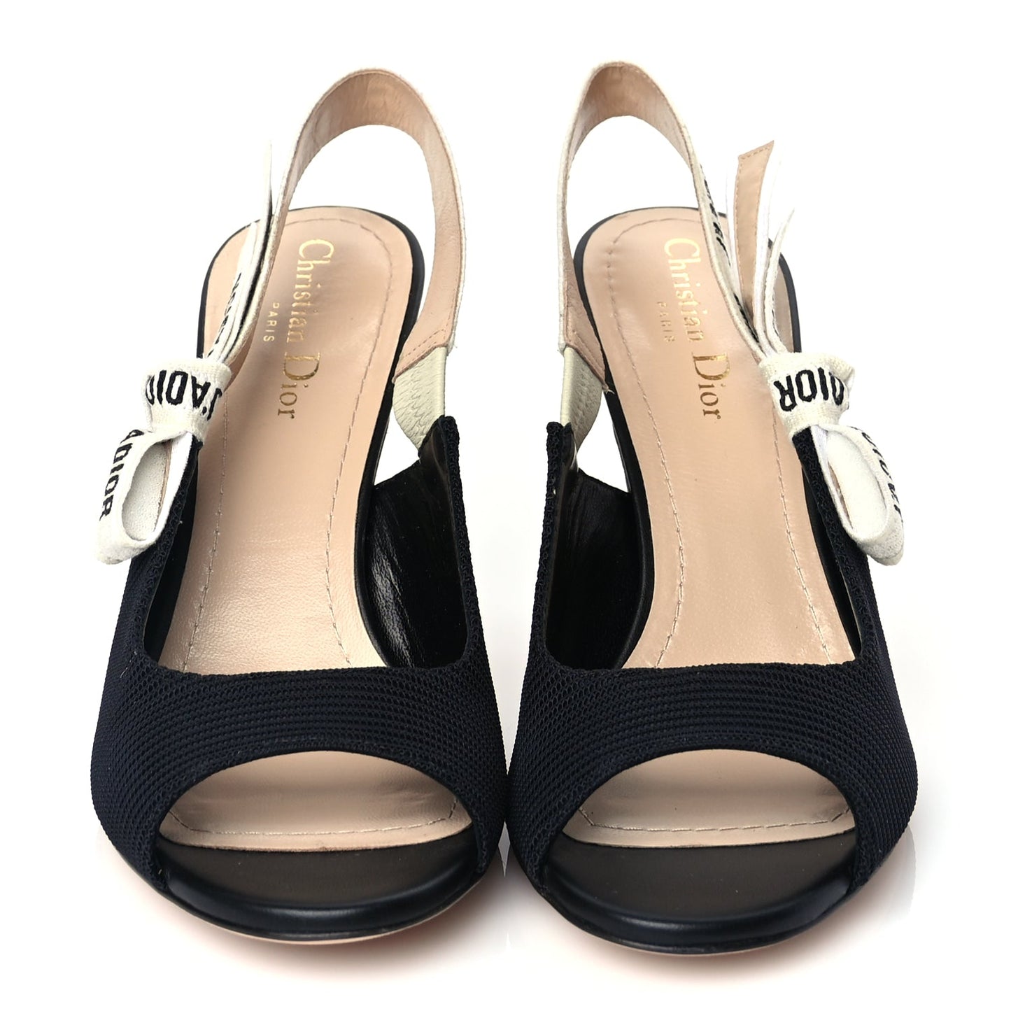 Christian Dior Technical Canvas Ribbon J'Adior Slingback 85mm Sandals 39 Black