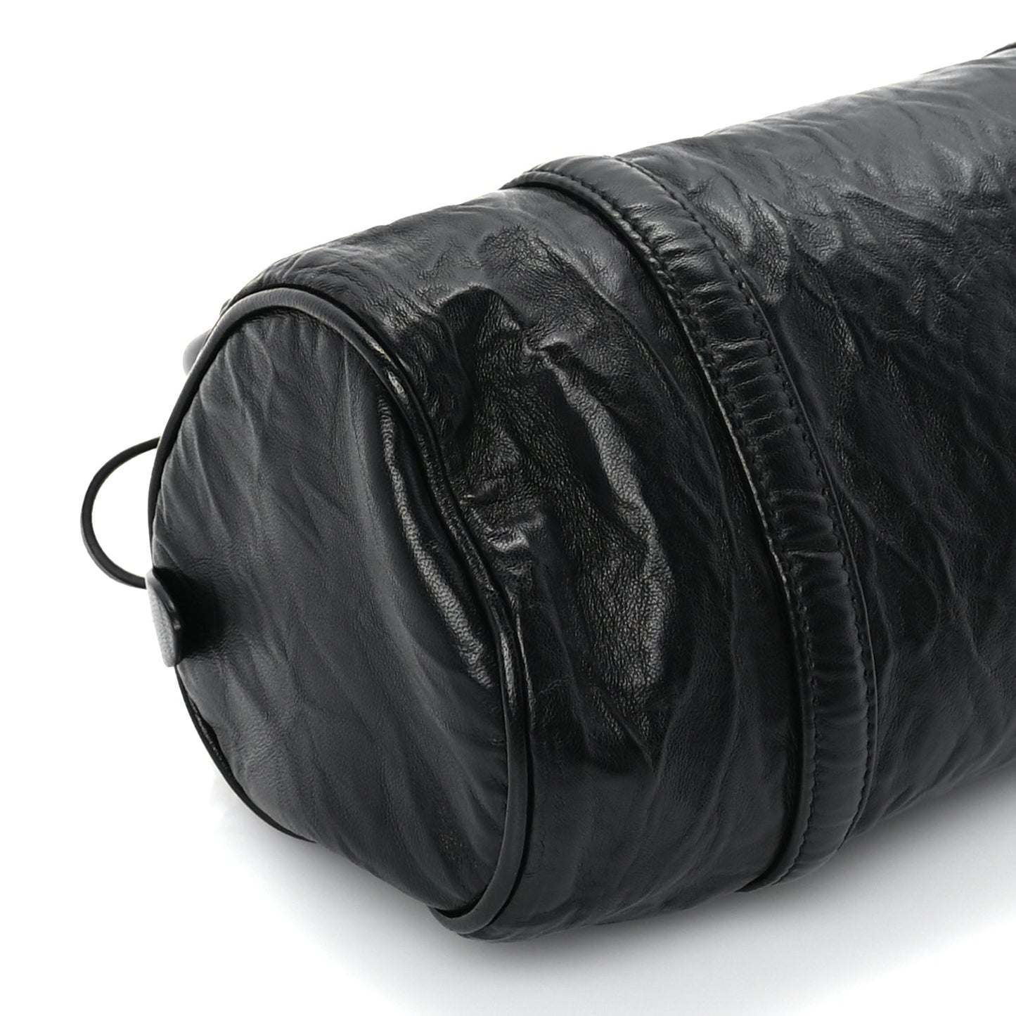 Prada Nappa Antique Re-Edition 2002 Barrel Shoulder Bag  Black