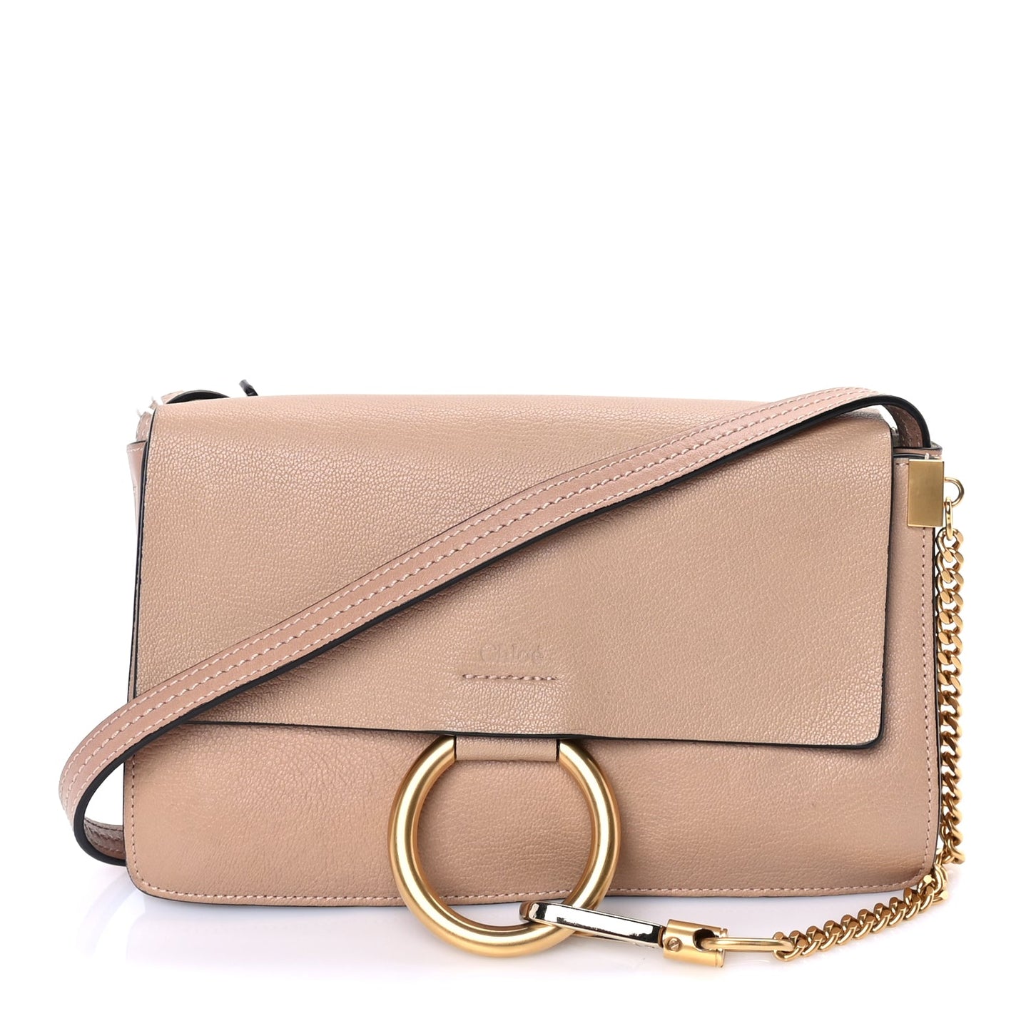 Chloe Goatskin Small Faye Shoulder Bag  Biscotti Beige