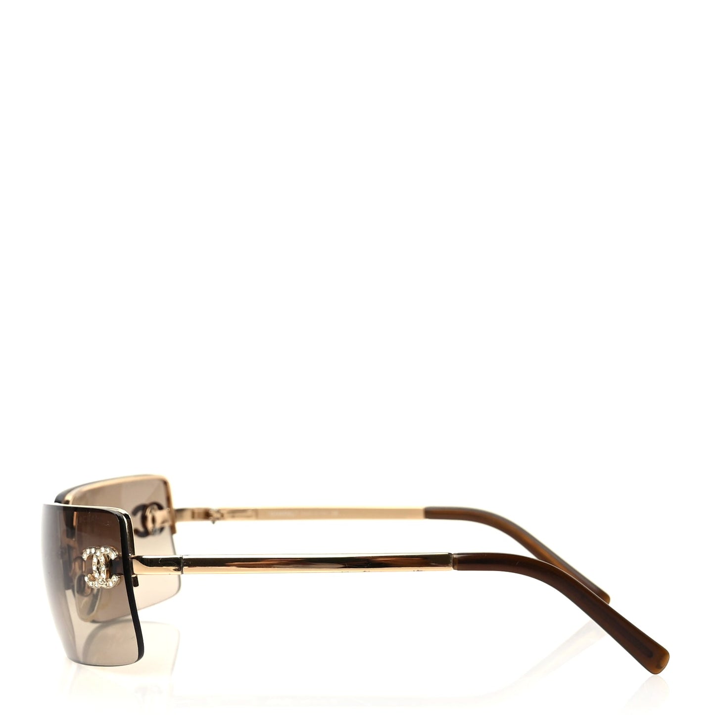 Chanel Crystal CC Logo Sunglasses 4104-B Gold