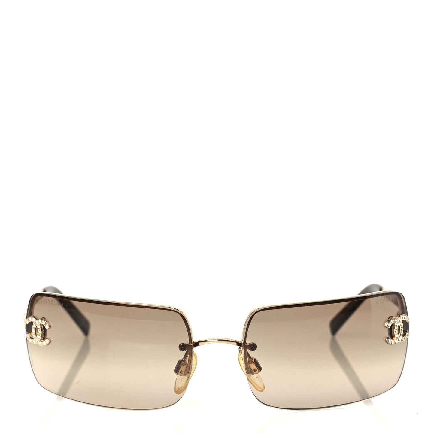 Chanel Crystal CC Logo Sunglasses 4104-B Gold