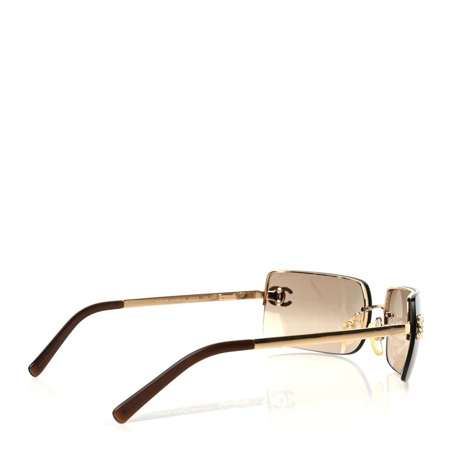 Chanel Crystal CC Logo Sunglasses 4104-B Gold