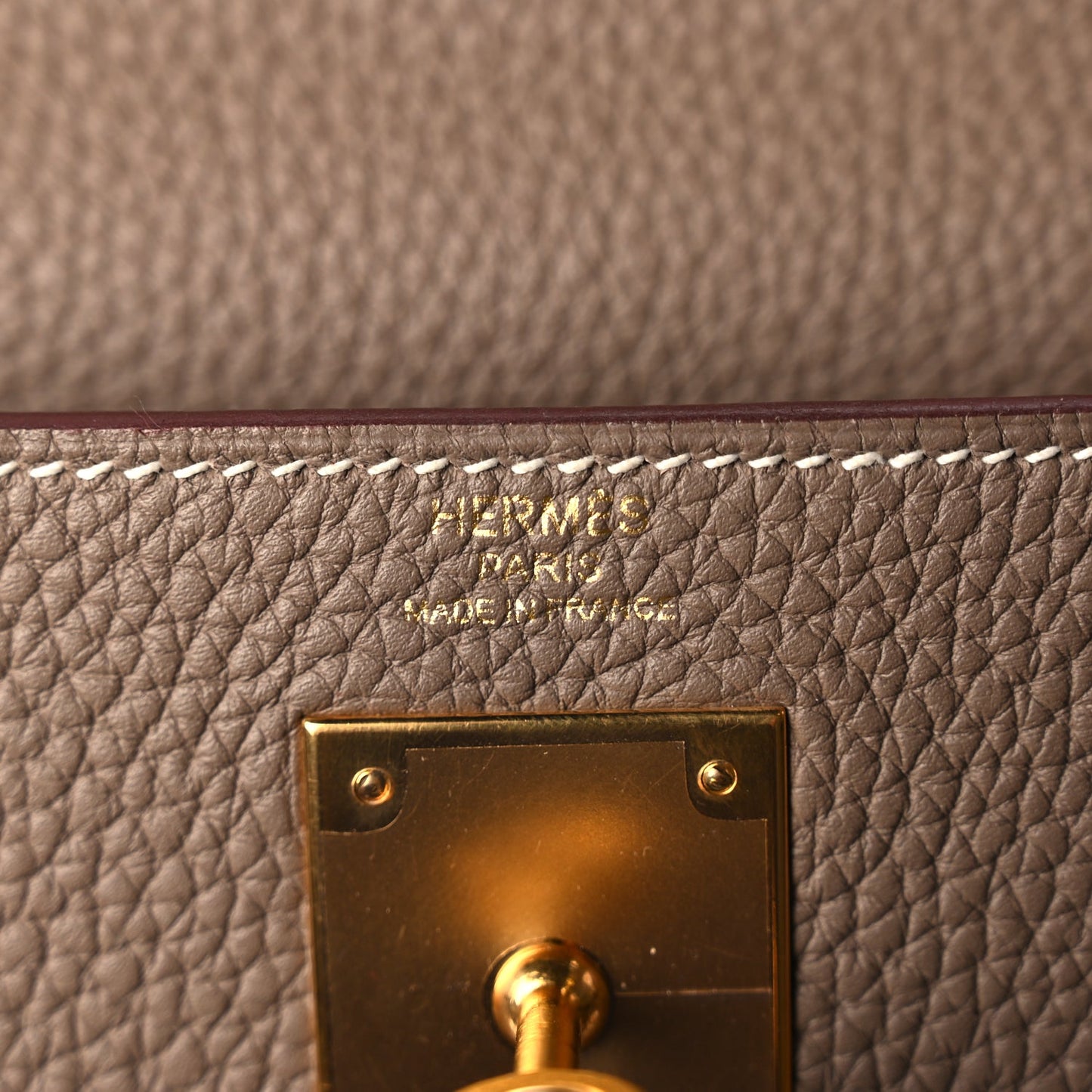Hermes Taurillon Clemence Kelly Retourne 28 Etoupe