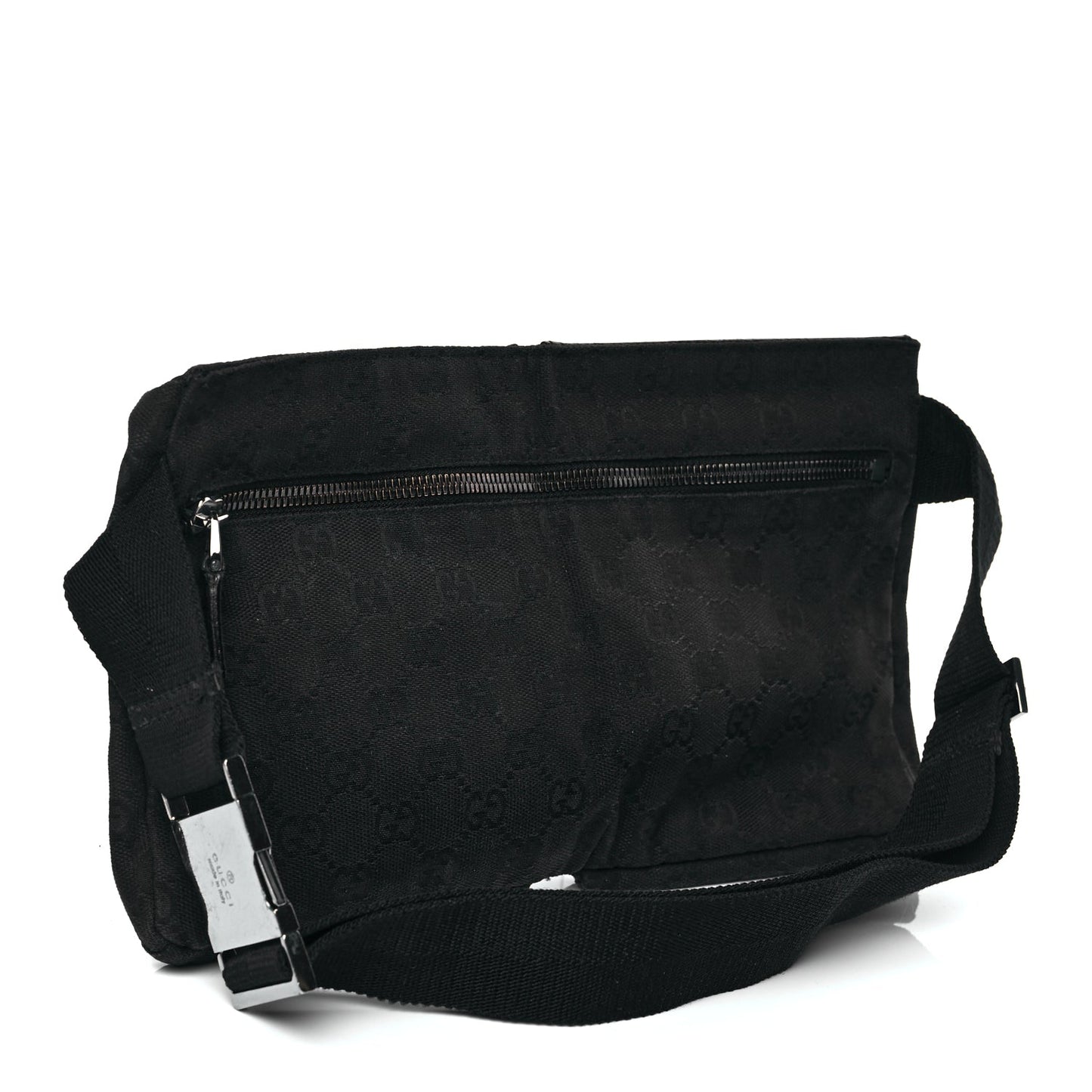 Gucci GG Monogram Double Pocket Belt Bag Black