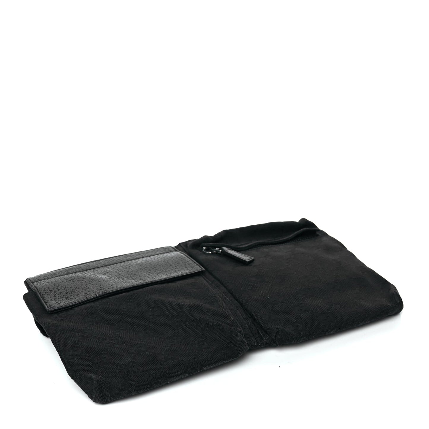 Gucci GG Monogram Double Pocket Belt Bag Black