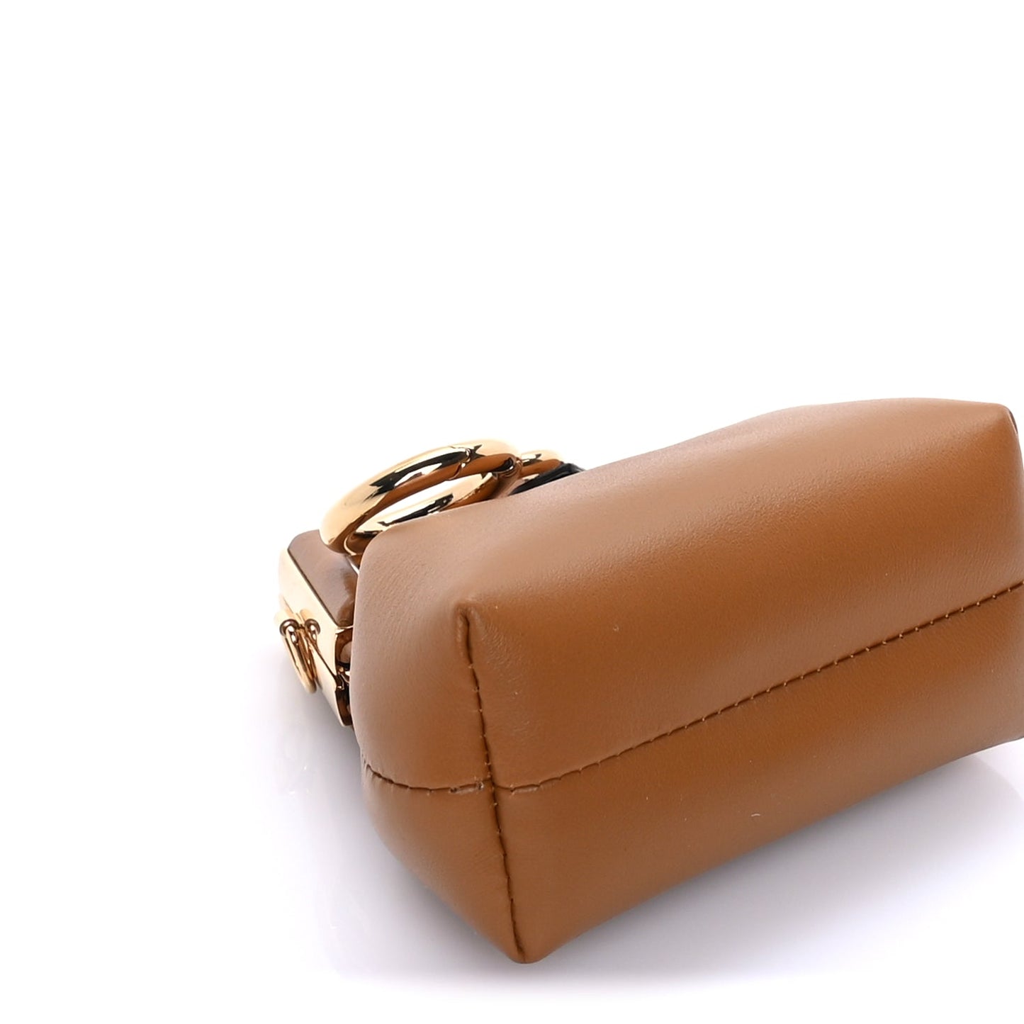 Fendi Shiny Nappa Nano Fendi First Bag Charm Caramello