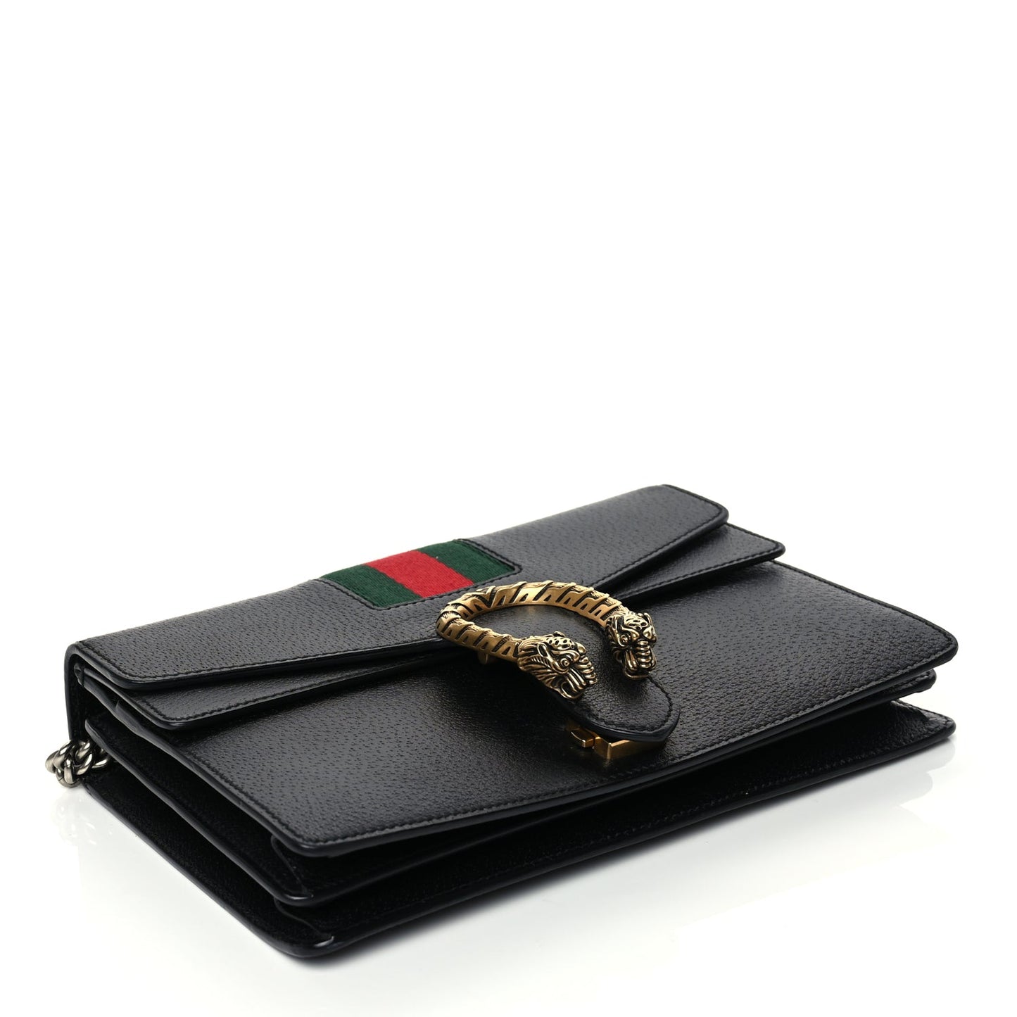 Gucci Calfskin Web Small Dionysus Shoulder Bag Black