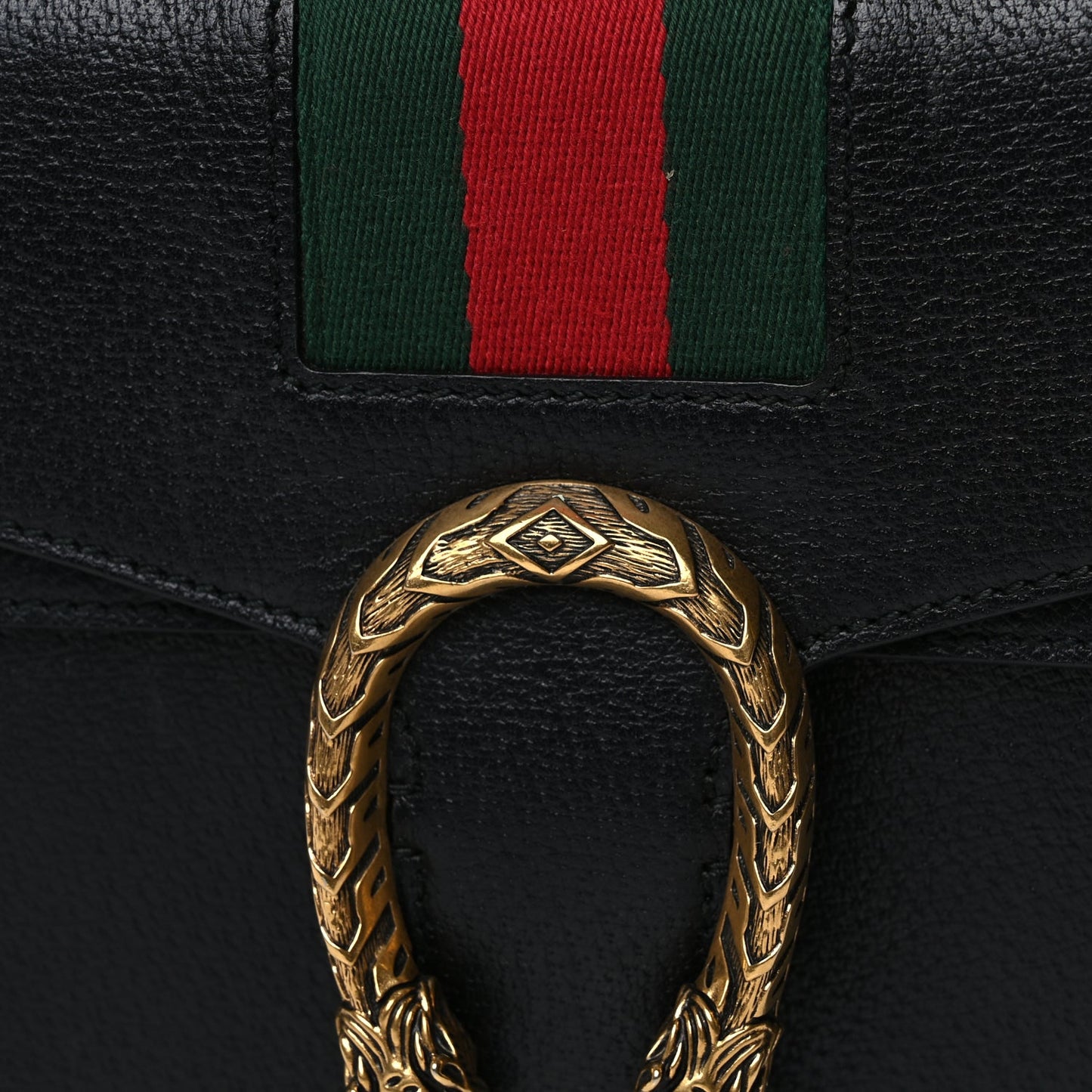 Gucci Calfskin Web Small Dionysus Shoulder Bag Black