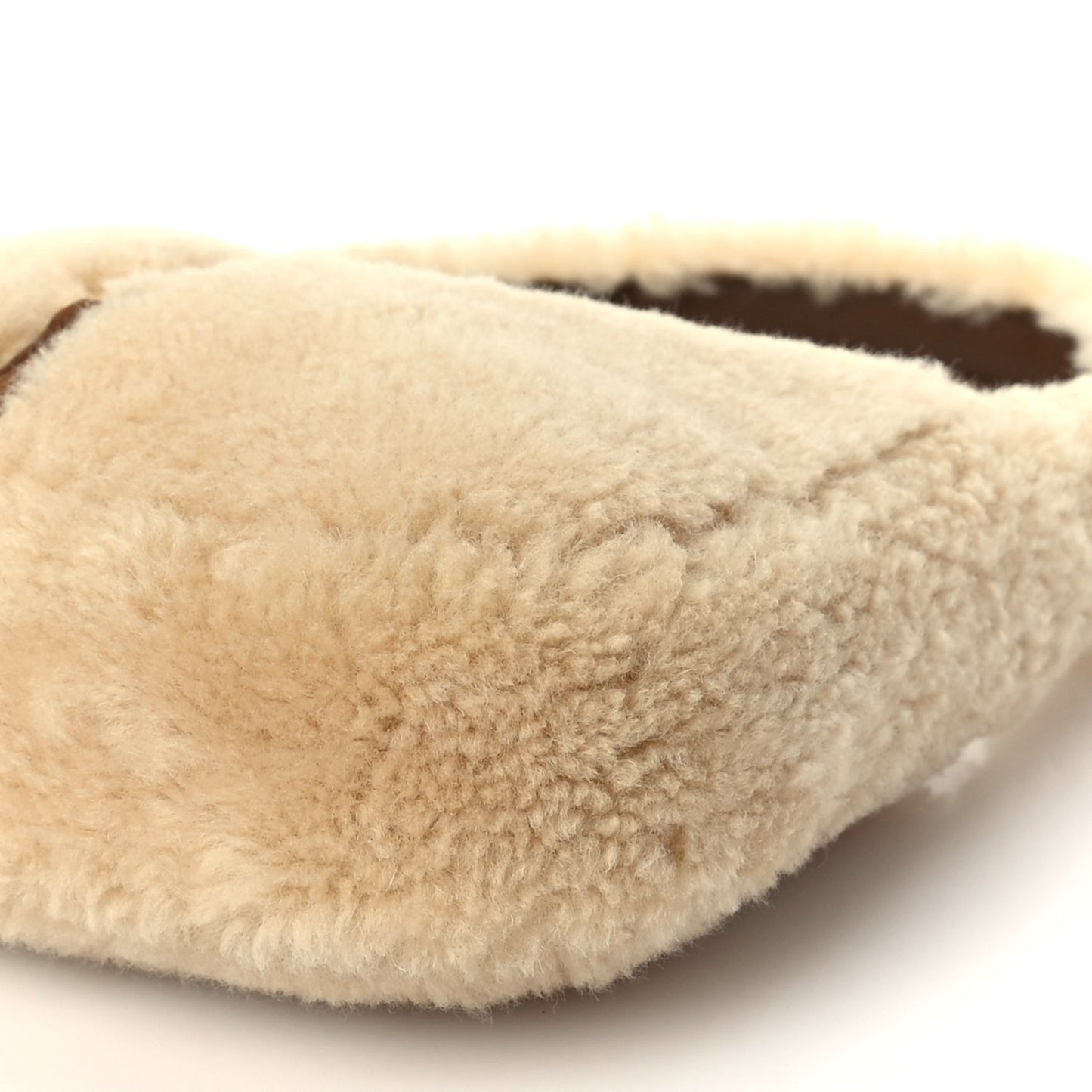 Saint Laurent Shearling Le 5 A 7 Mini Hobo Natural Beige