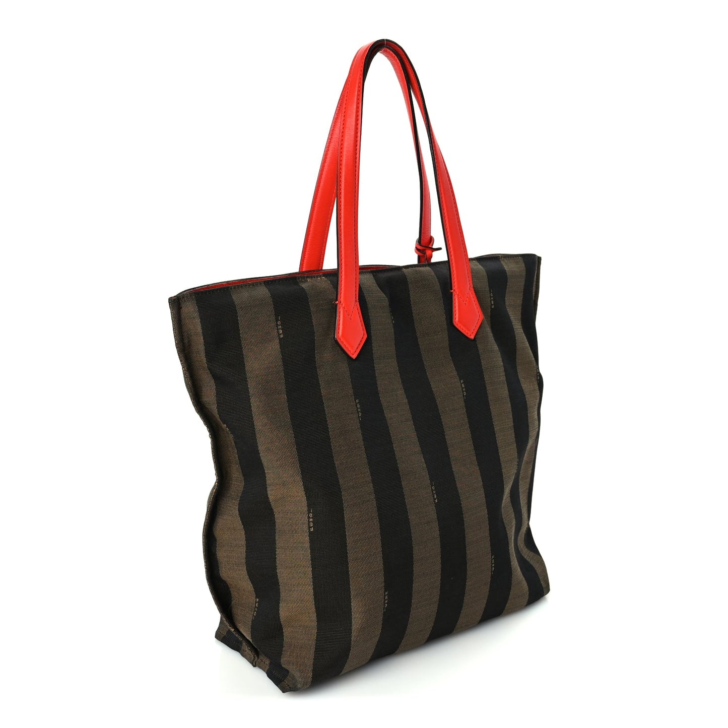Fendi Pequin Vitello All In Shopper Tote Tobacco Papavero