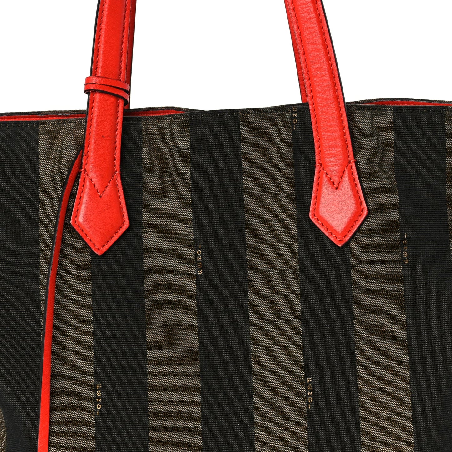 Fendi Pequin Vitello All In Shopper Tote Tobacco Papavero