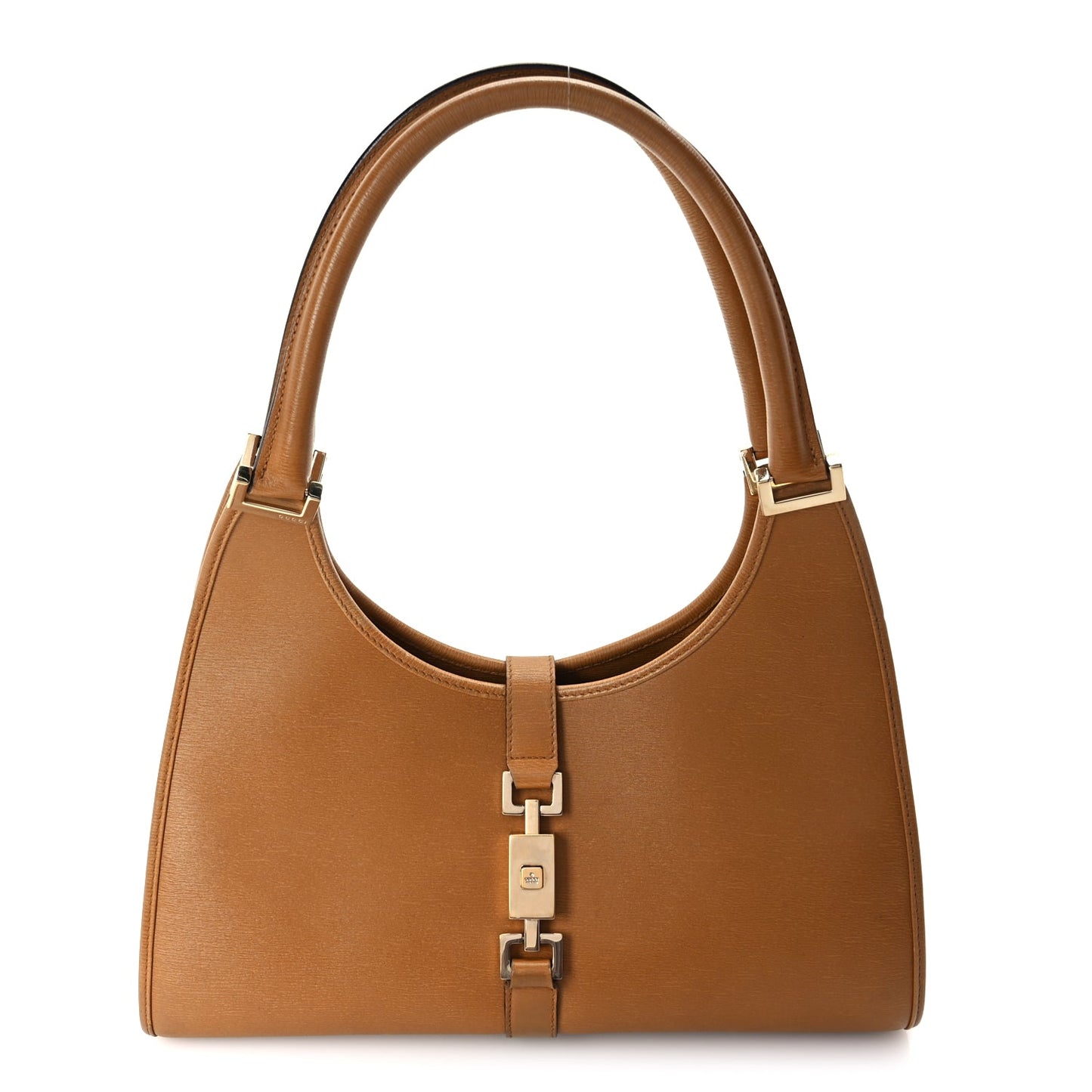 Gucci Calfskin Bardot Hobo Tan