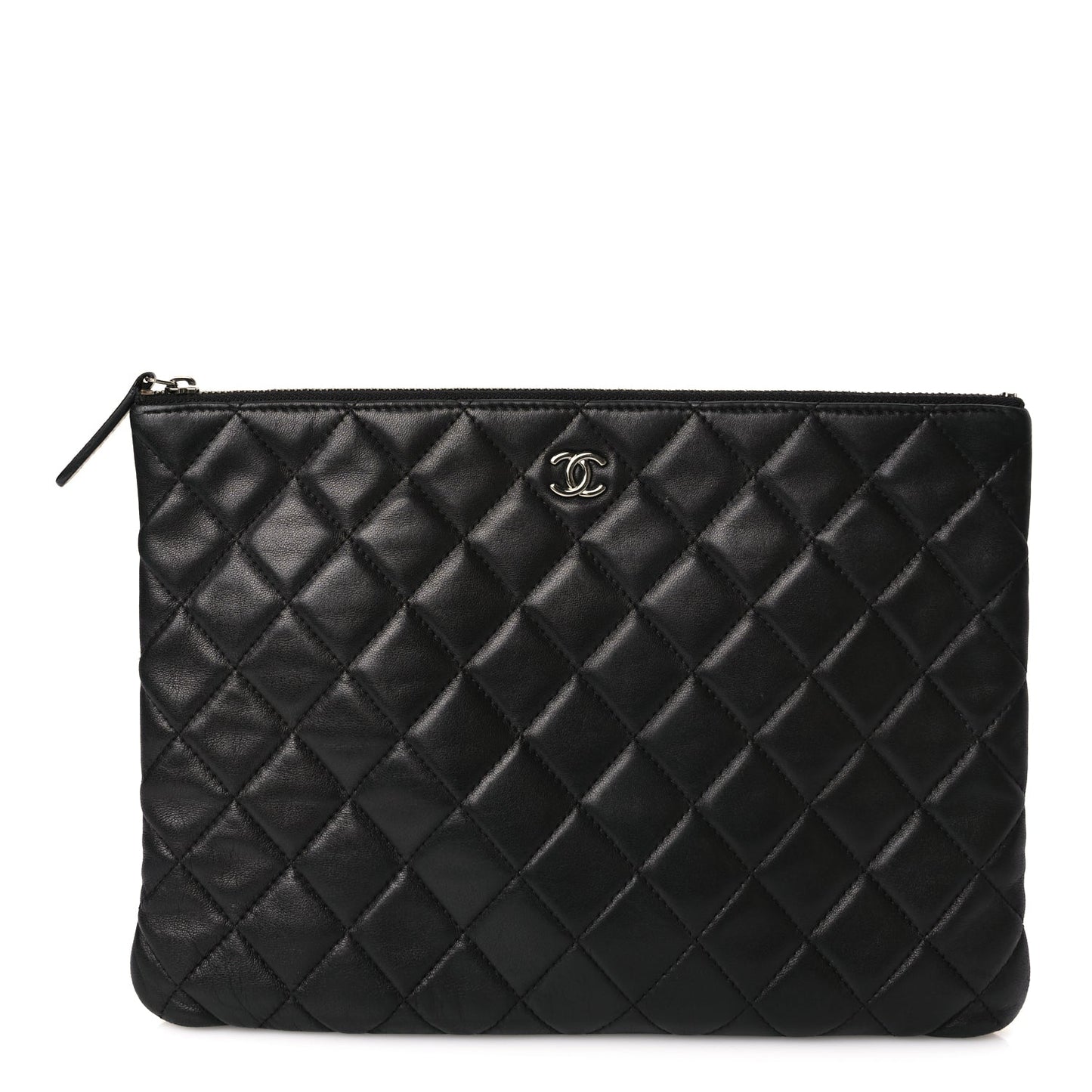Chanel Lambskin Quilted Medium Cosmetic Case Black