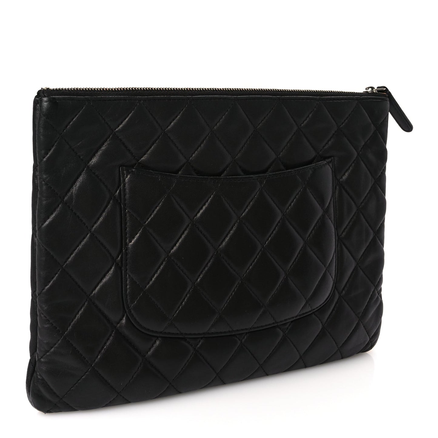 Chanel Lambskin Quilted Medium Cosmetic Case Black