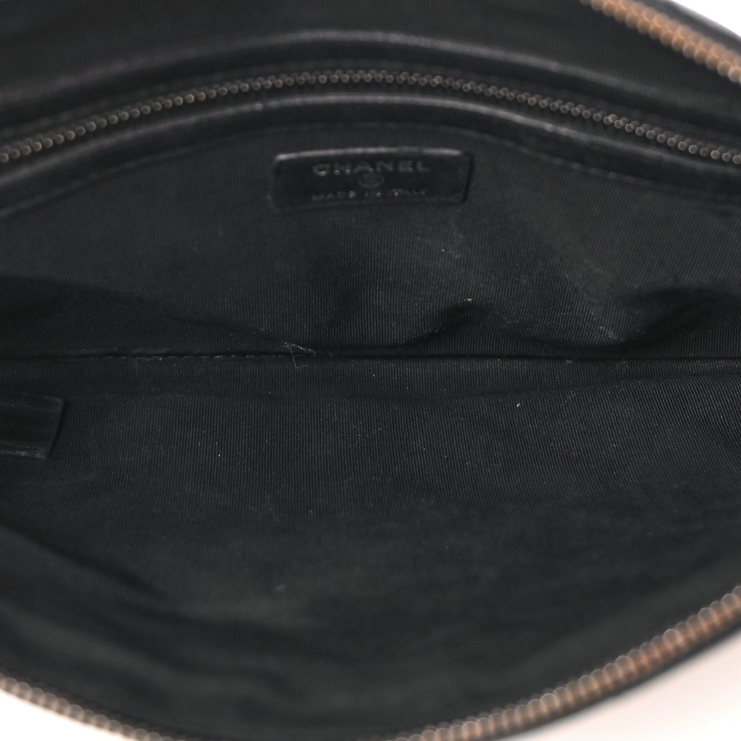 Chanel Lambskin Quilted Medium Cosmetic Case Black