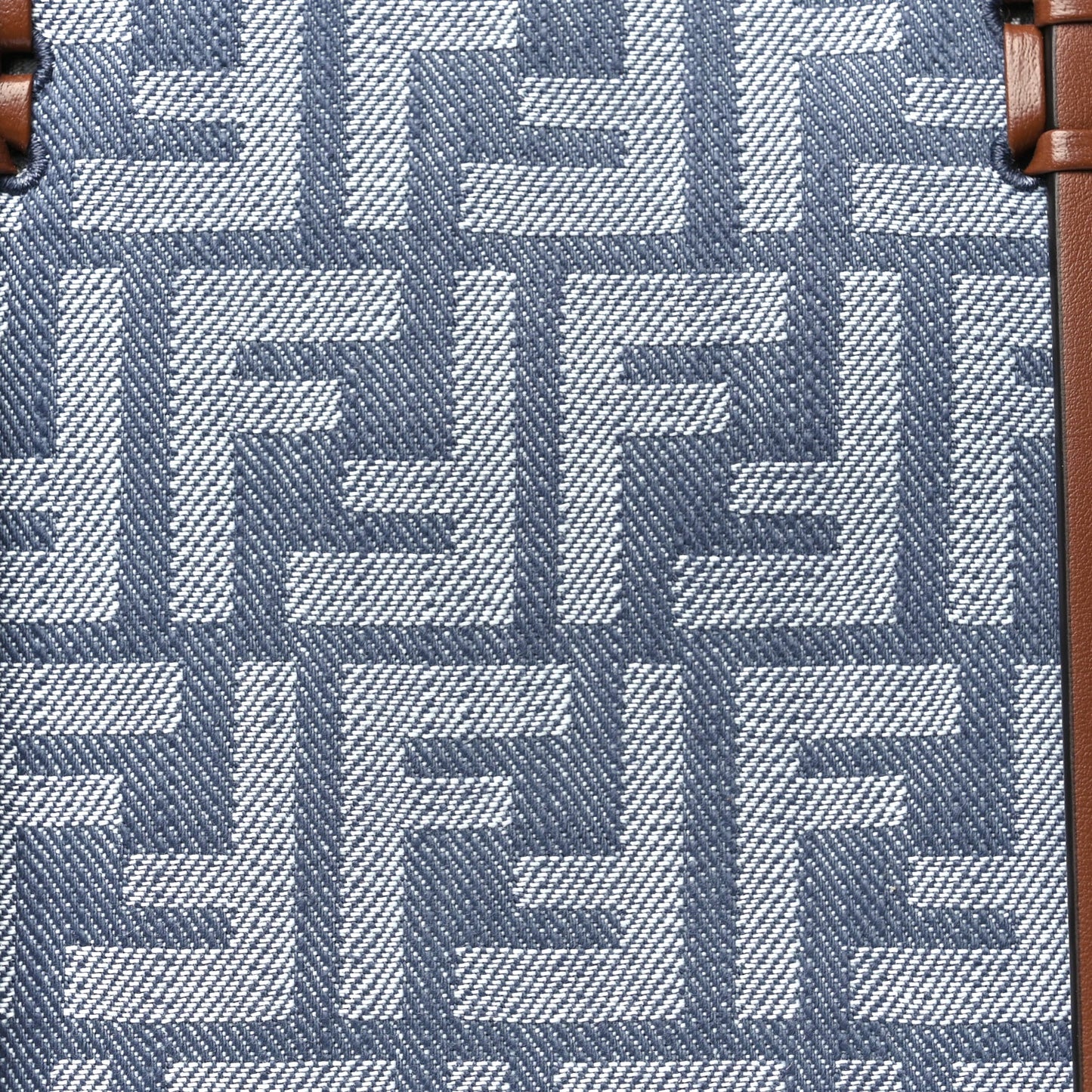 Fendi Denim Vitello King F is Fendi FF Embroidered Summer Tote Myrtle Dark Nut