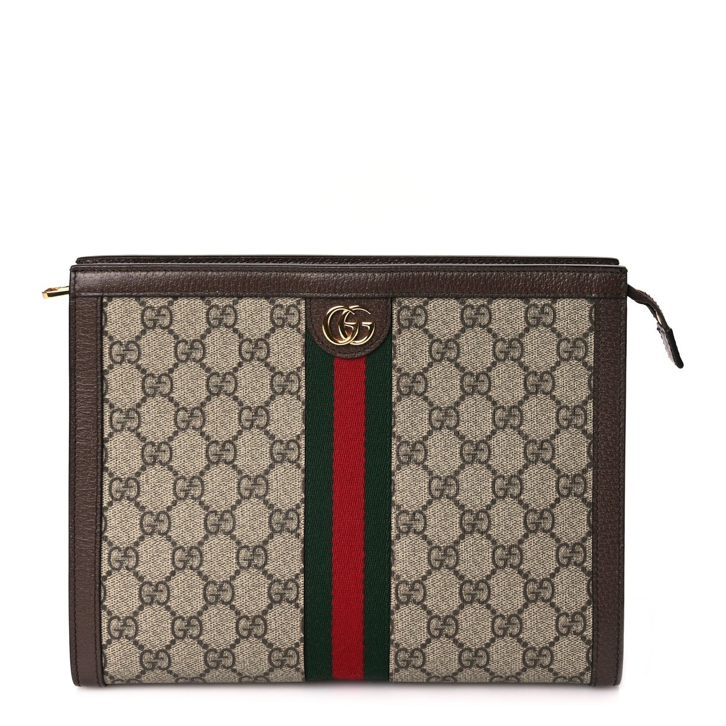 Gucci GG Supreme Monogram Web Ophidia Pouch Brown