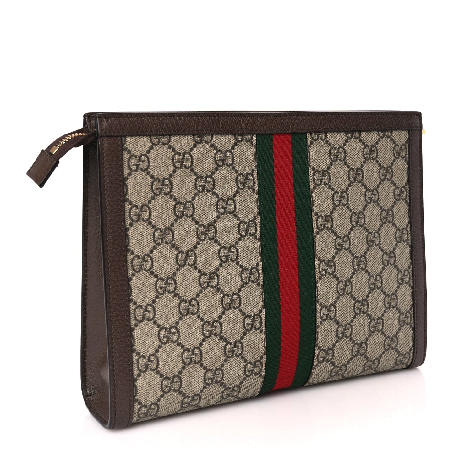 Gucci GG Supreme Monogram Web Ophidia Pouch Brown
