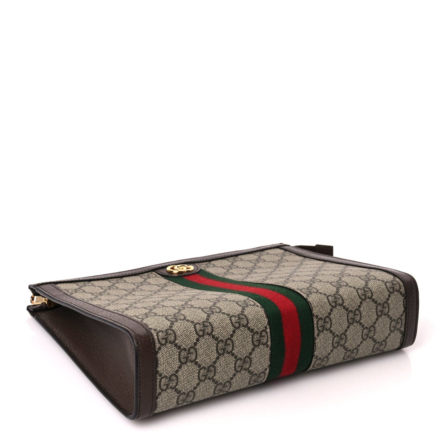 Gucci GG Supreme Monogram Web Ophidia Pouch Brown