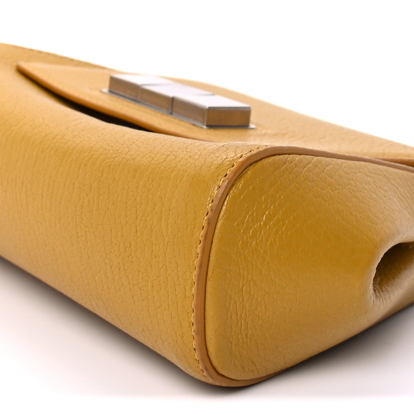 Bottega Veneta Grained Calfskin Geometric Belt Bag  Mustard Yellow